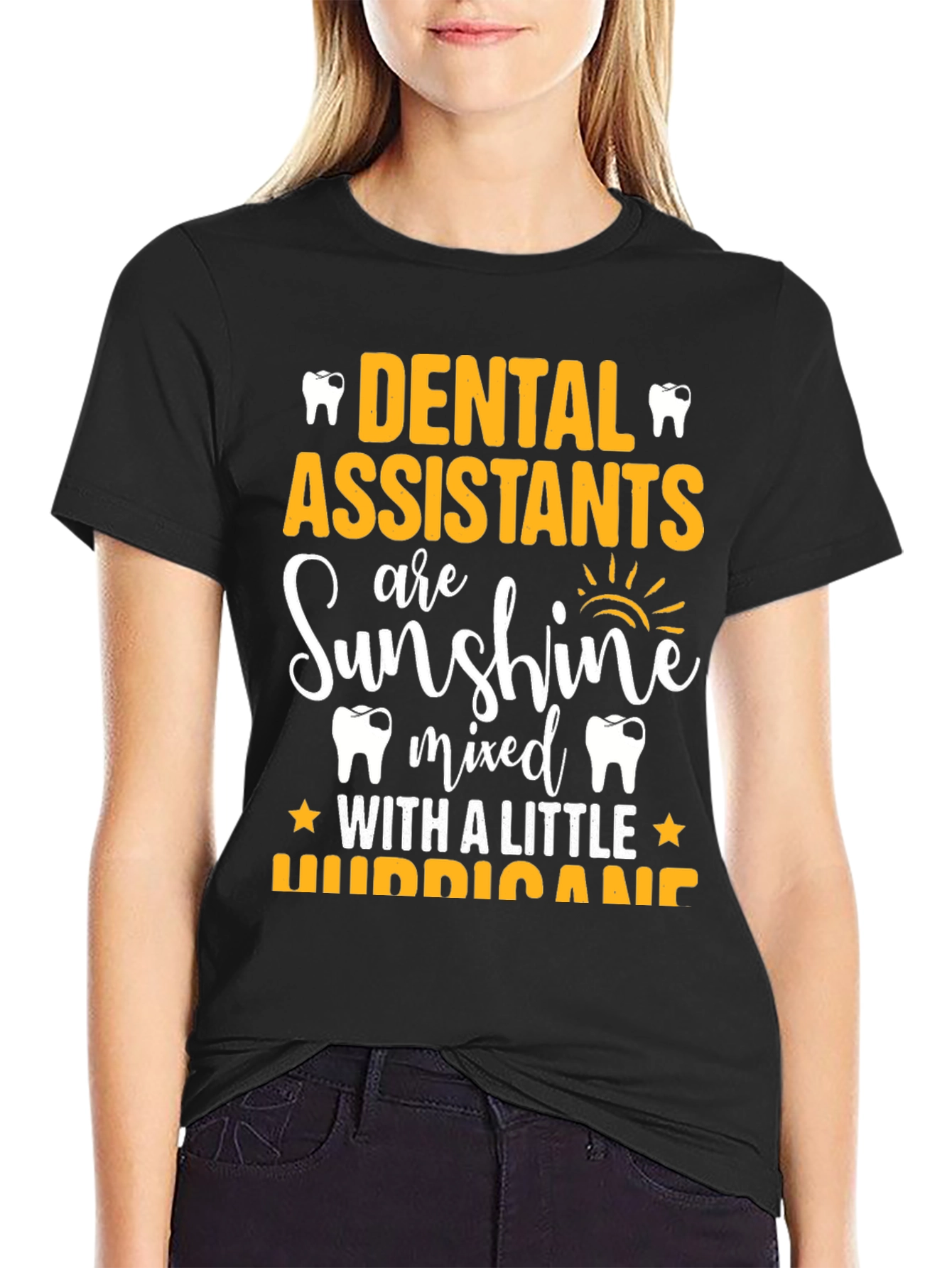 Dental Assistant Sunshine Hurricane Graphic T-Shirt