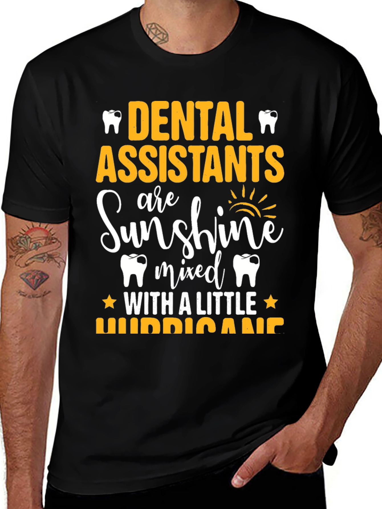 Dental Assistant Sunshine Hurricane Graphic T-Shirt