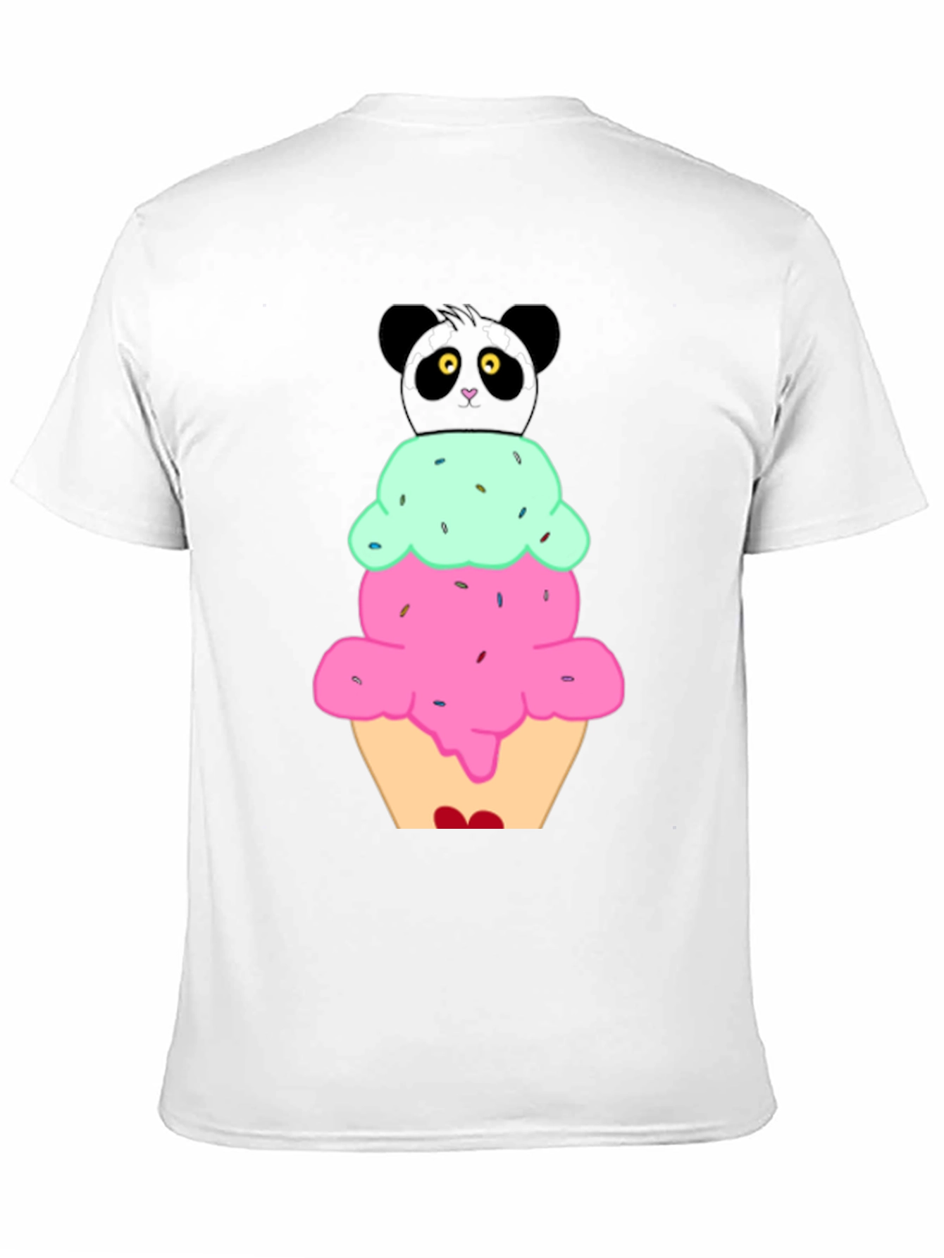 Panda Ice Cream Graphic T-Shirt - Cute Novelty Tee