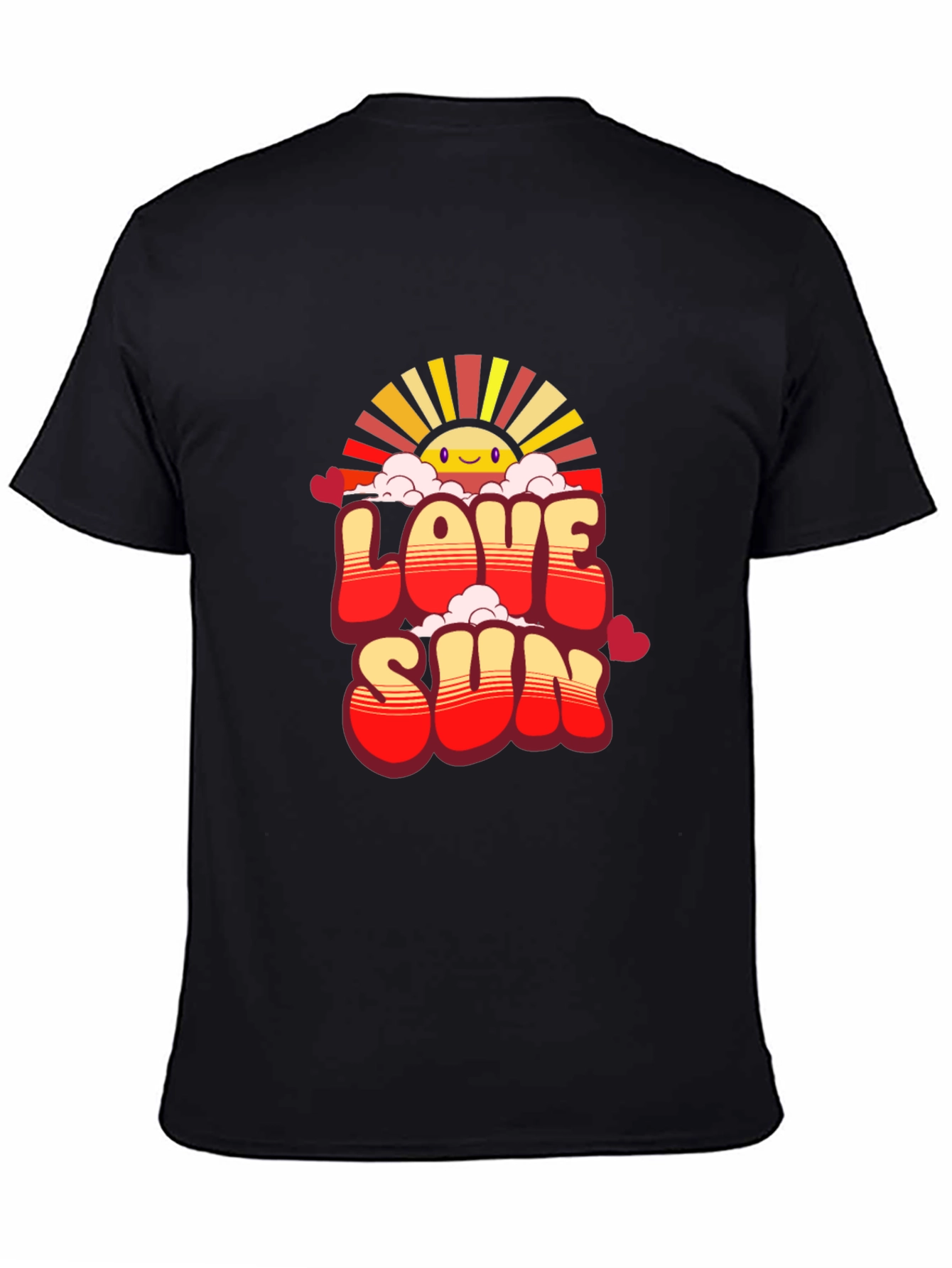 Love Sun Graphic Tee - Black Cotton Casual Shirt