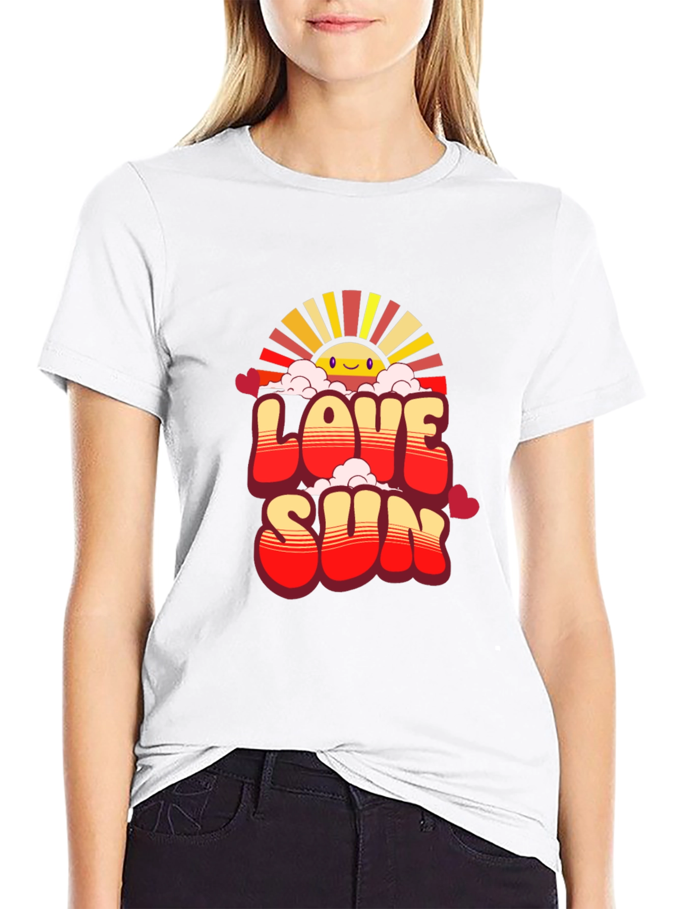 Love Sun Graphic Tee - Black Cotton Casual Shirt