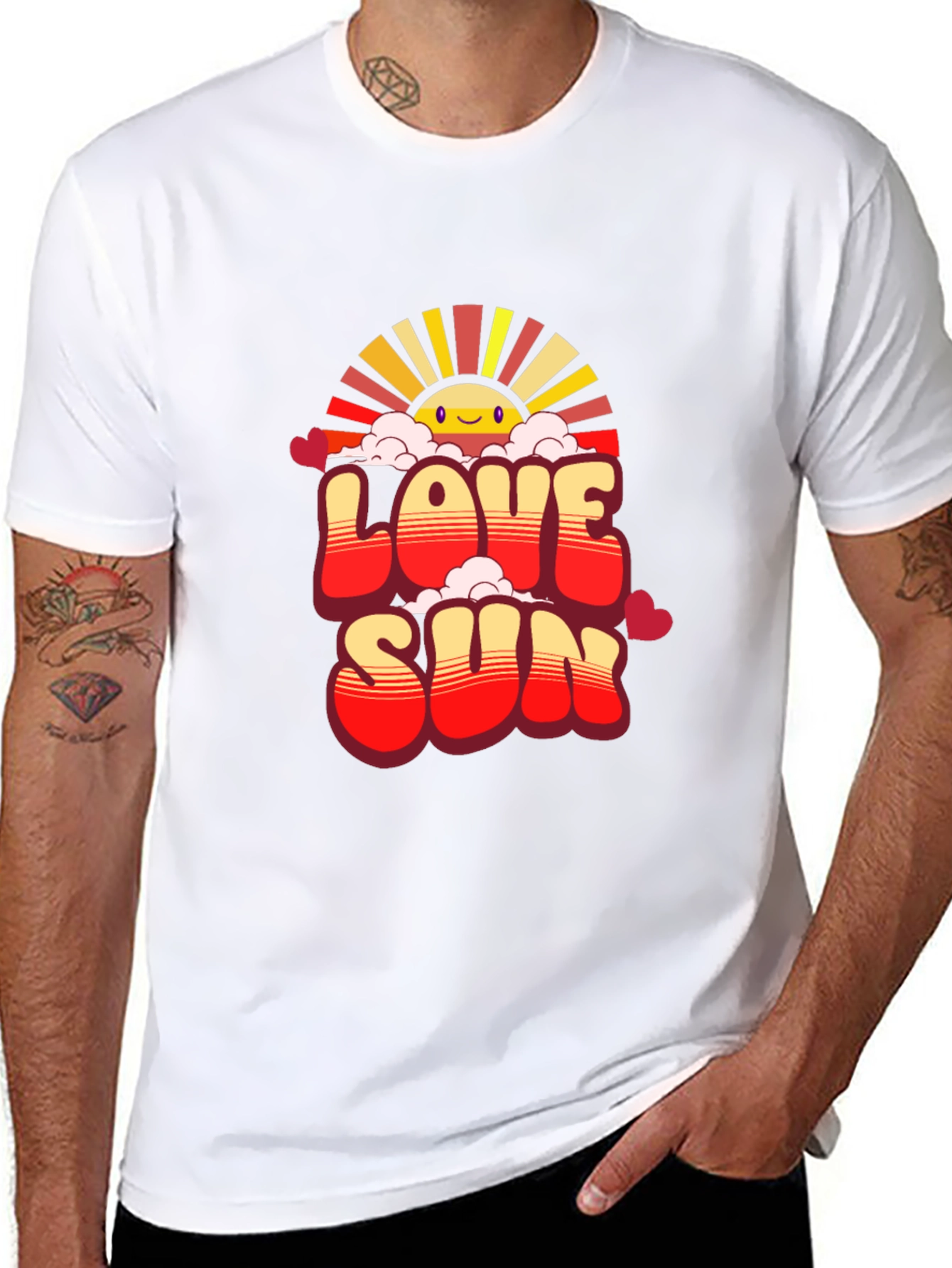 Love Sun Graphic Tee - Black Cotton Casual Shirt