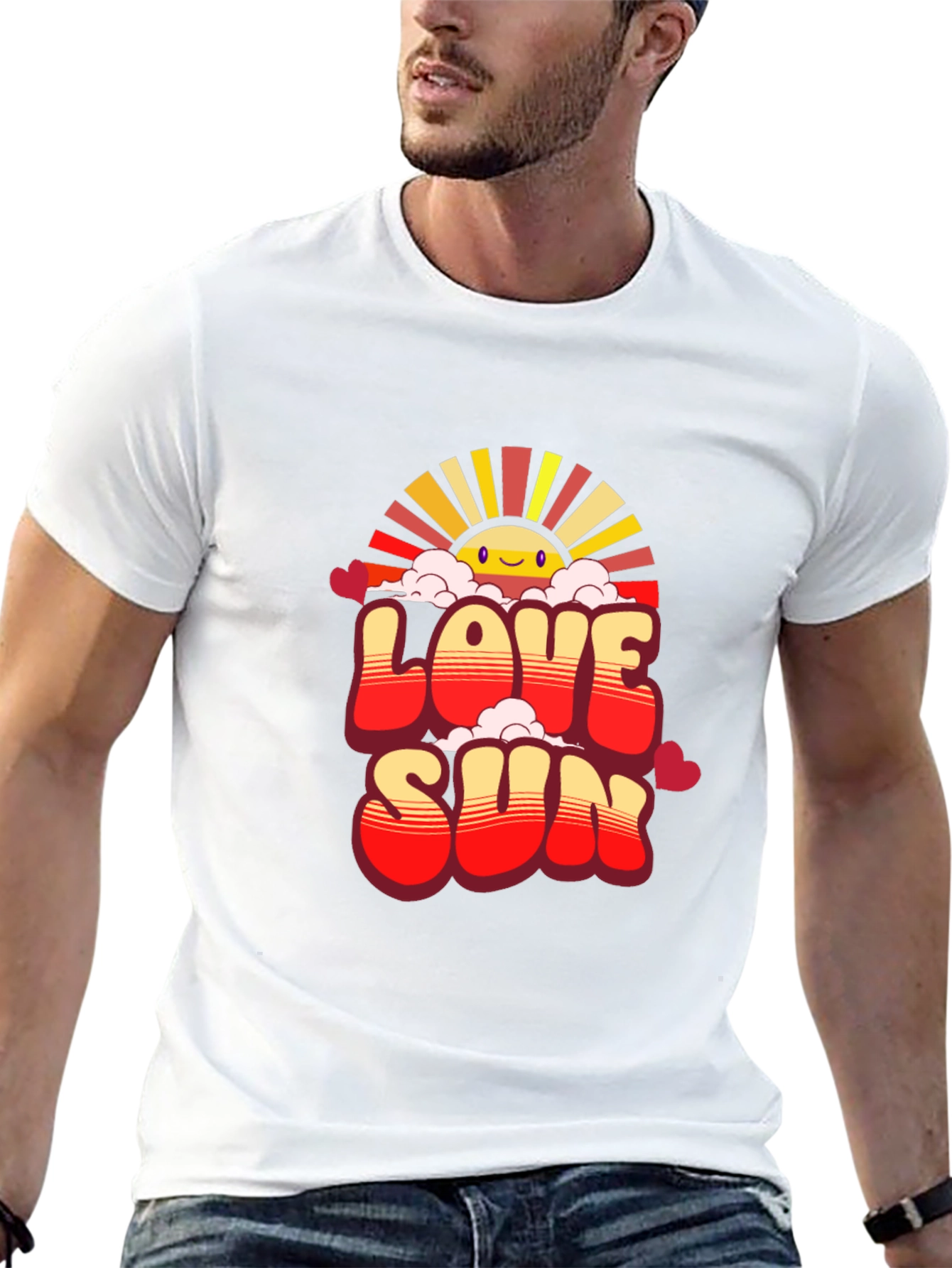 Love Sun Graphic Tee - Black Cotton Casual Shirt
