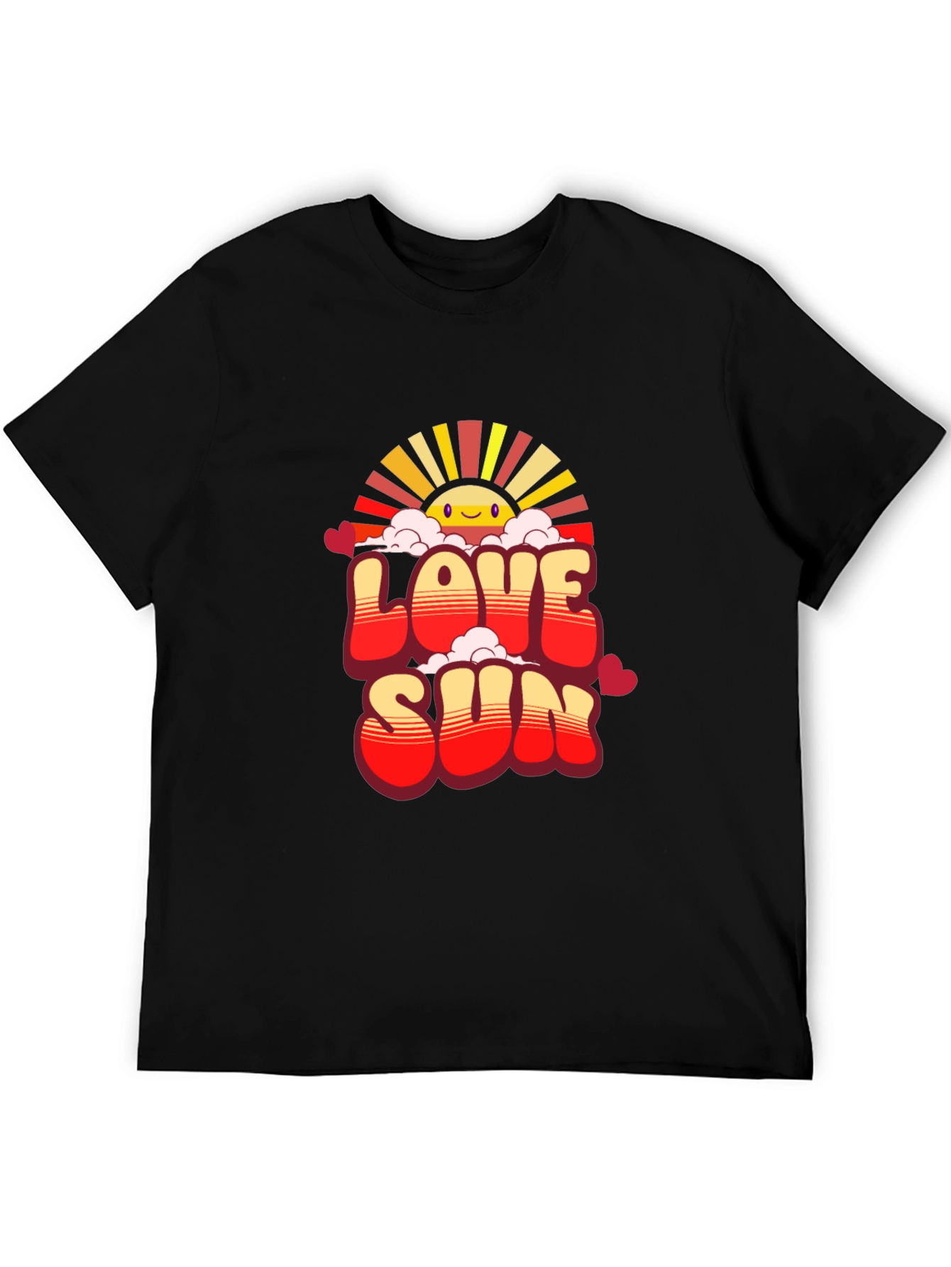 Love Sun Graphic Tee - Black Cotton Casual Shirt
