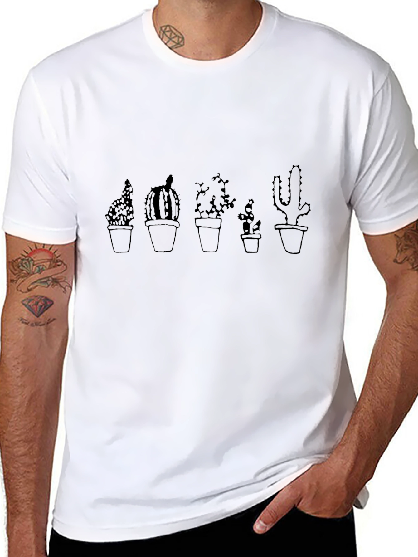 Cactus Graphic Tee - Unisex Black T-Shirt