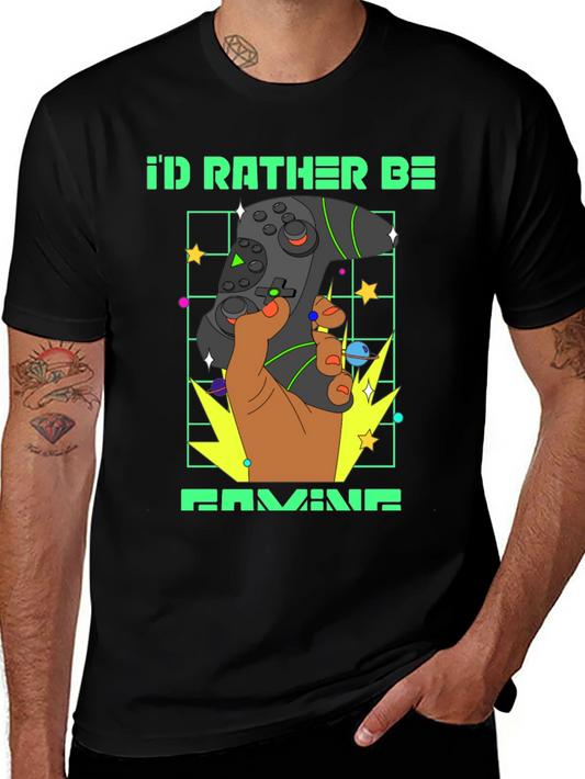 Gamer T-Shirt - Id Rather Be Gaming - Controller Graphic Tee