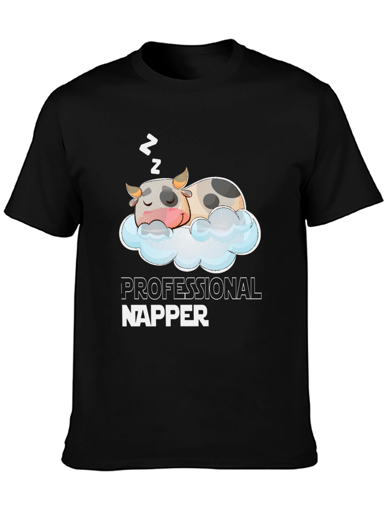 Professional Napper Cow Graphic T-Shirt