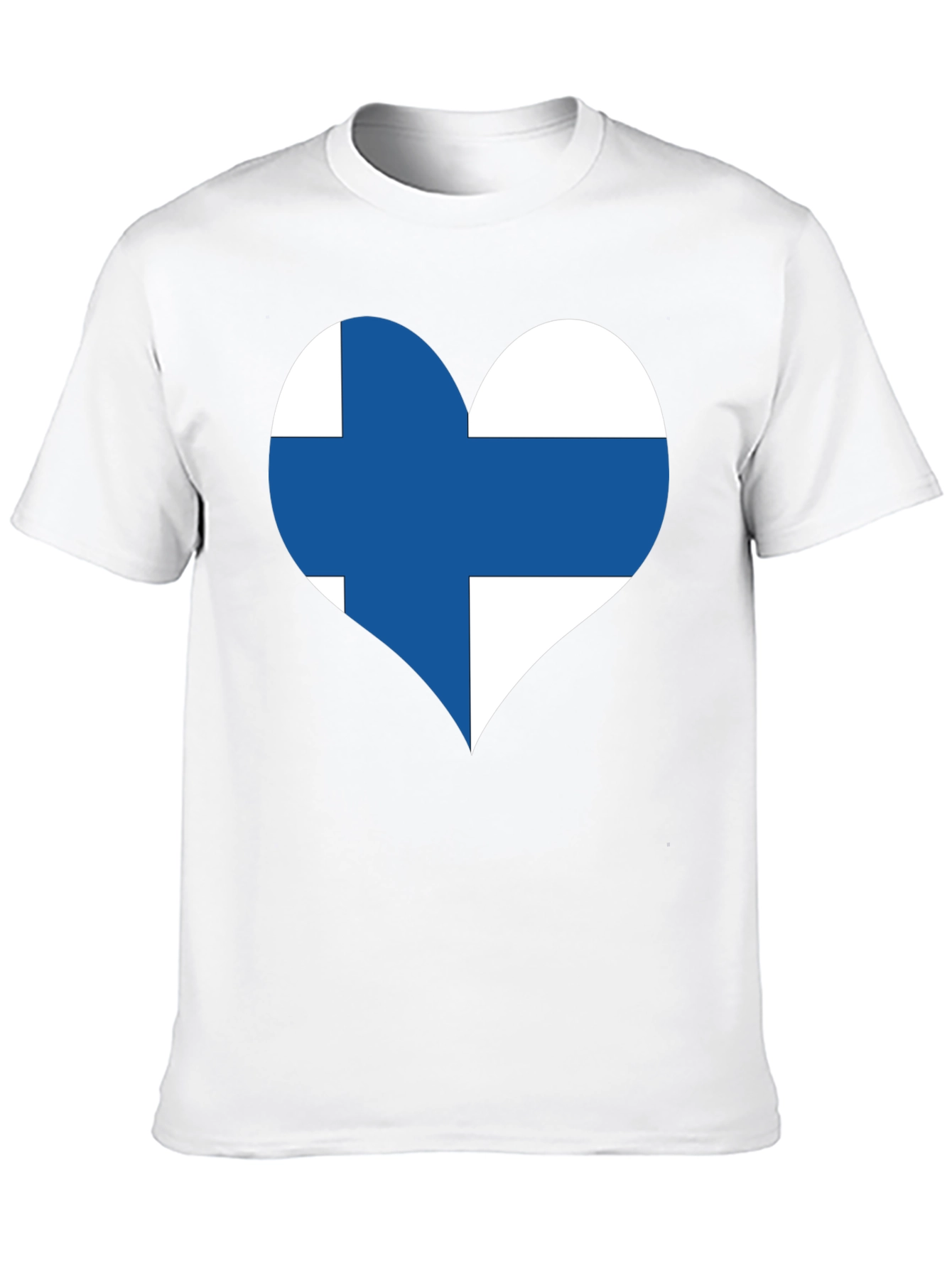 Finland Flag Heart T-Shirt - Black Cotton Tee