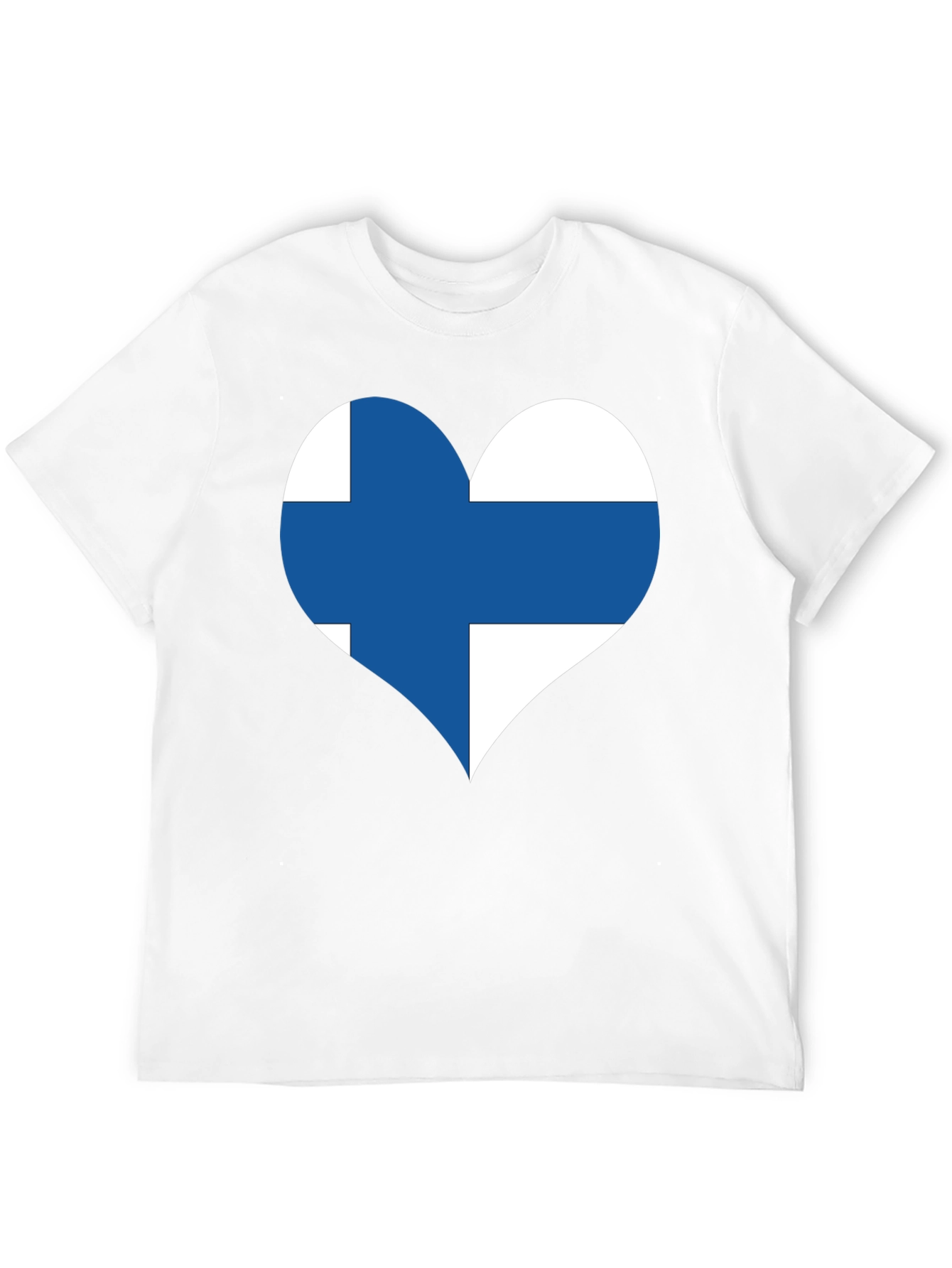 Finland Flag Heart T-Shirt - Black Cotton Tee