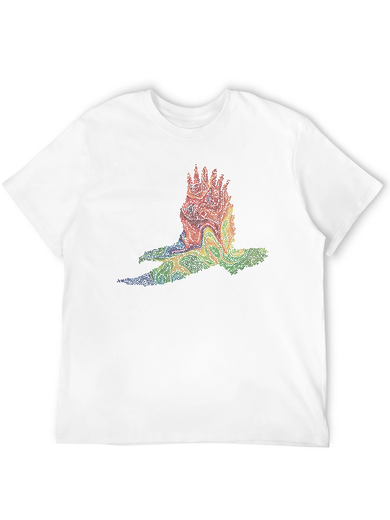 Abstract Bird Graphic Black T-Shirt