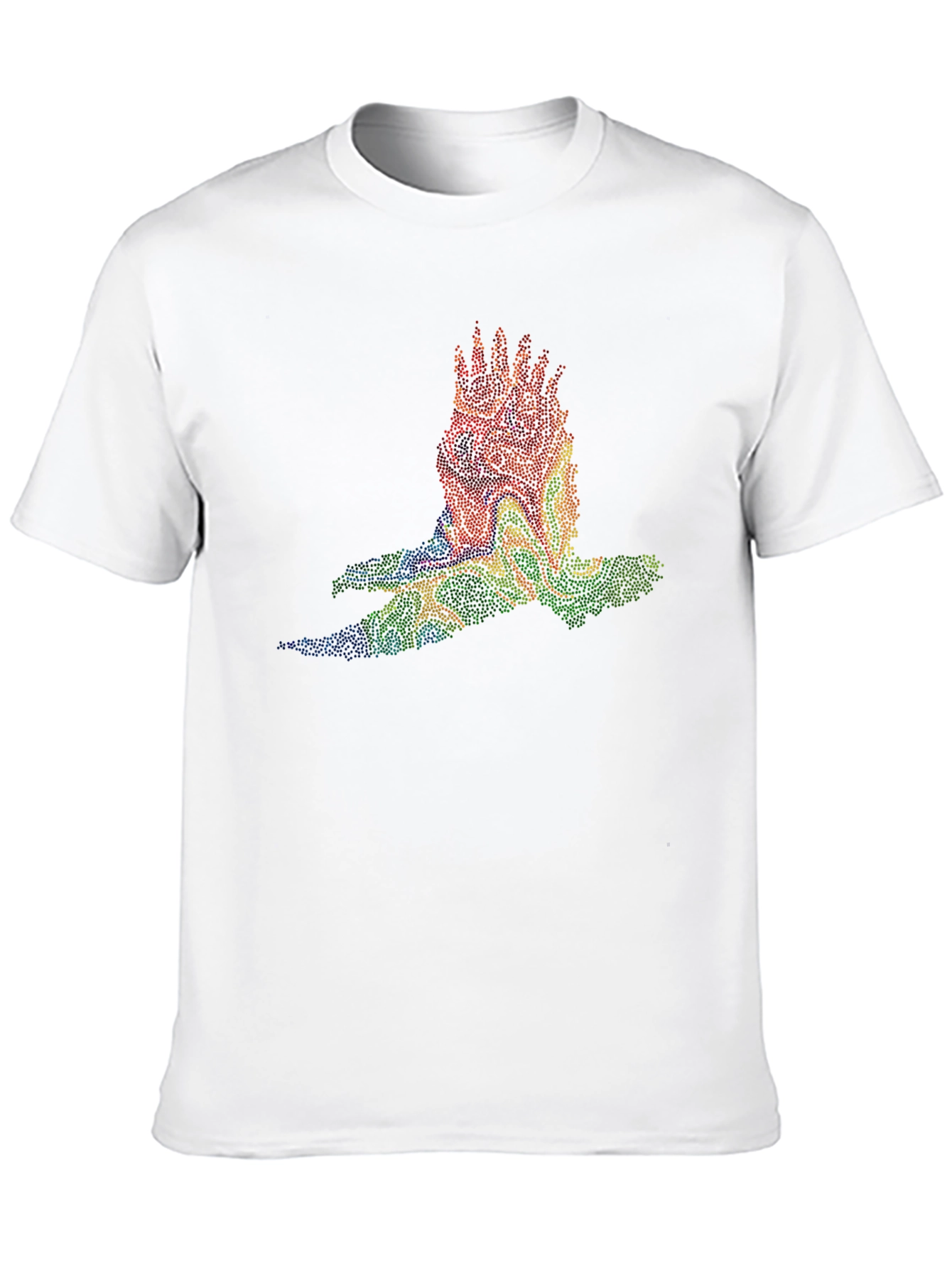 Abstract Bird Graphic Black T-Shirt