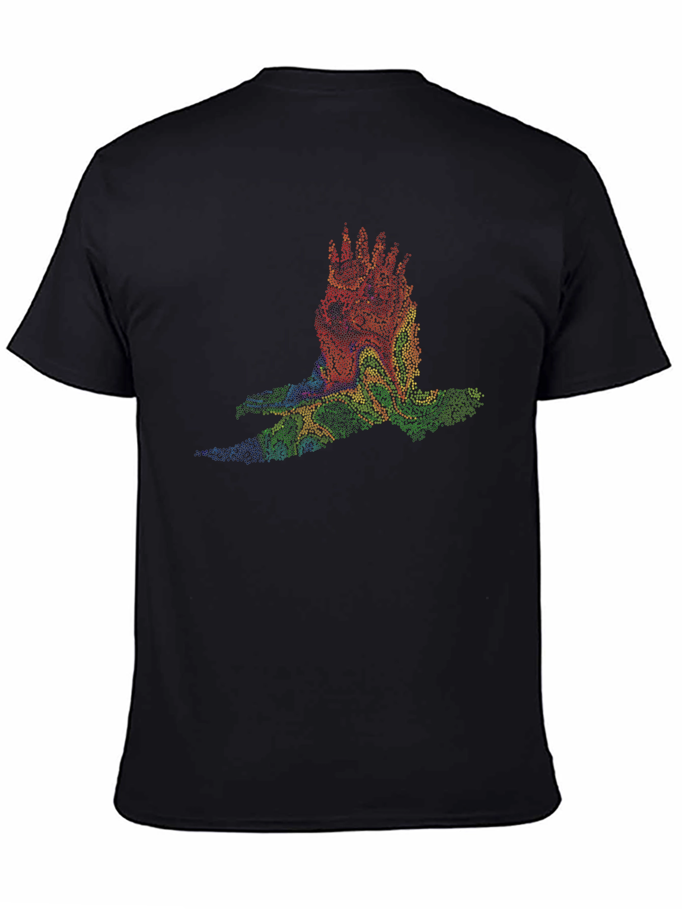 Abstract Bird Graphic Black T-Shirt