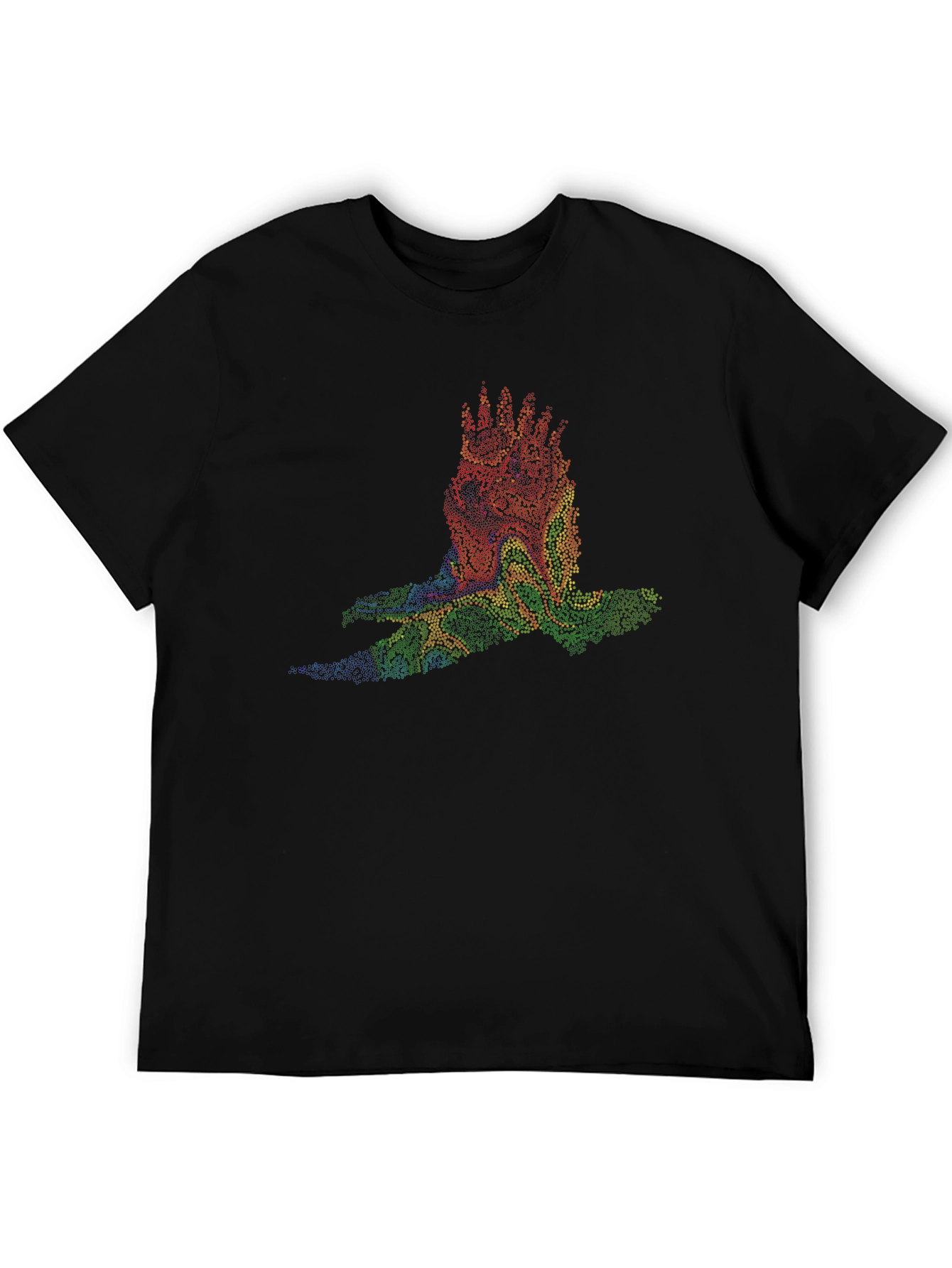 Abstract Bird Graphic Black T-Shirt
