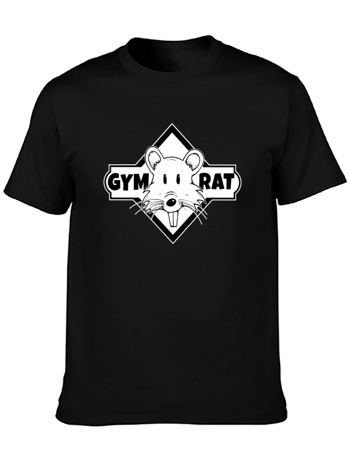 Gym Rat Graphic Tee - Black Cotton T-Shirt