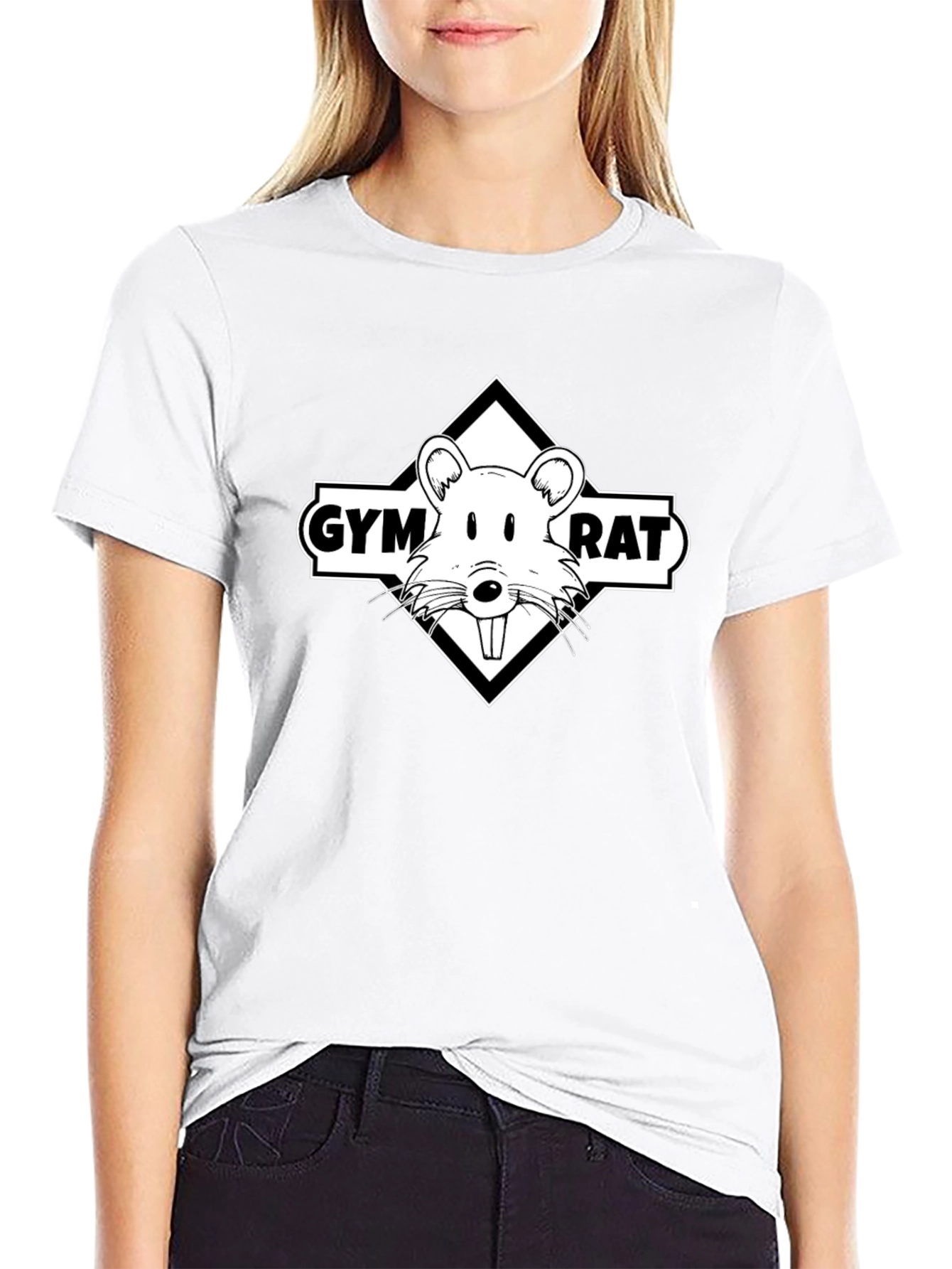 Gym Rat Graphic Tee - Black Cotton T-Shirt