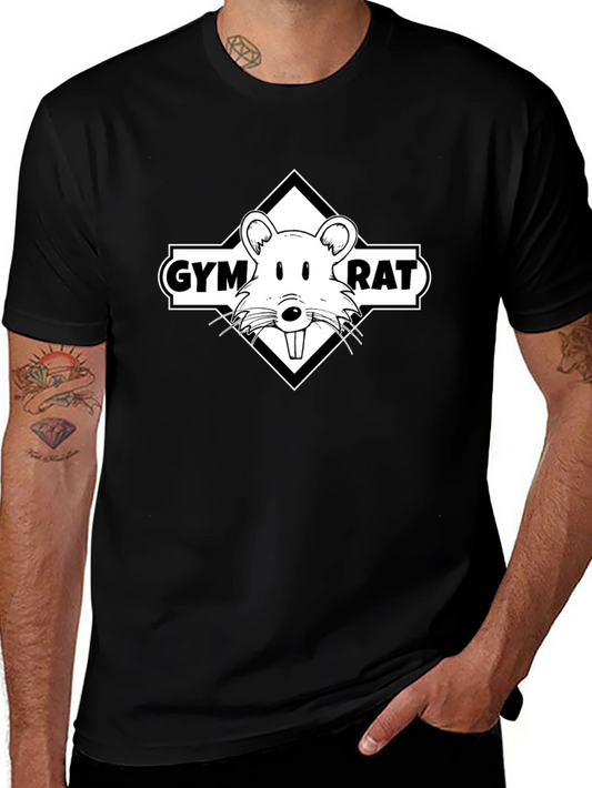 Gym Rat Graphic Tee - Black Cotton T-Shirt