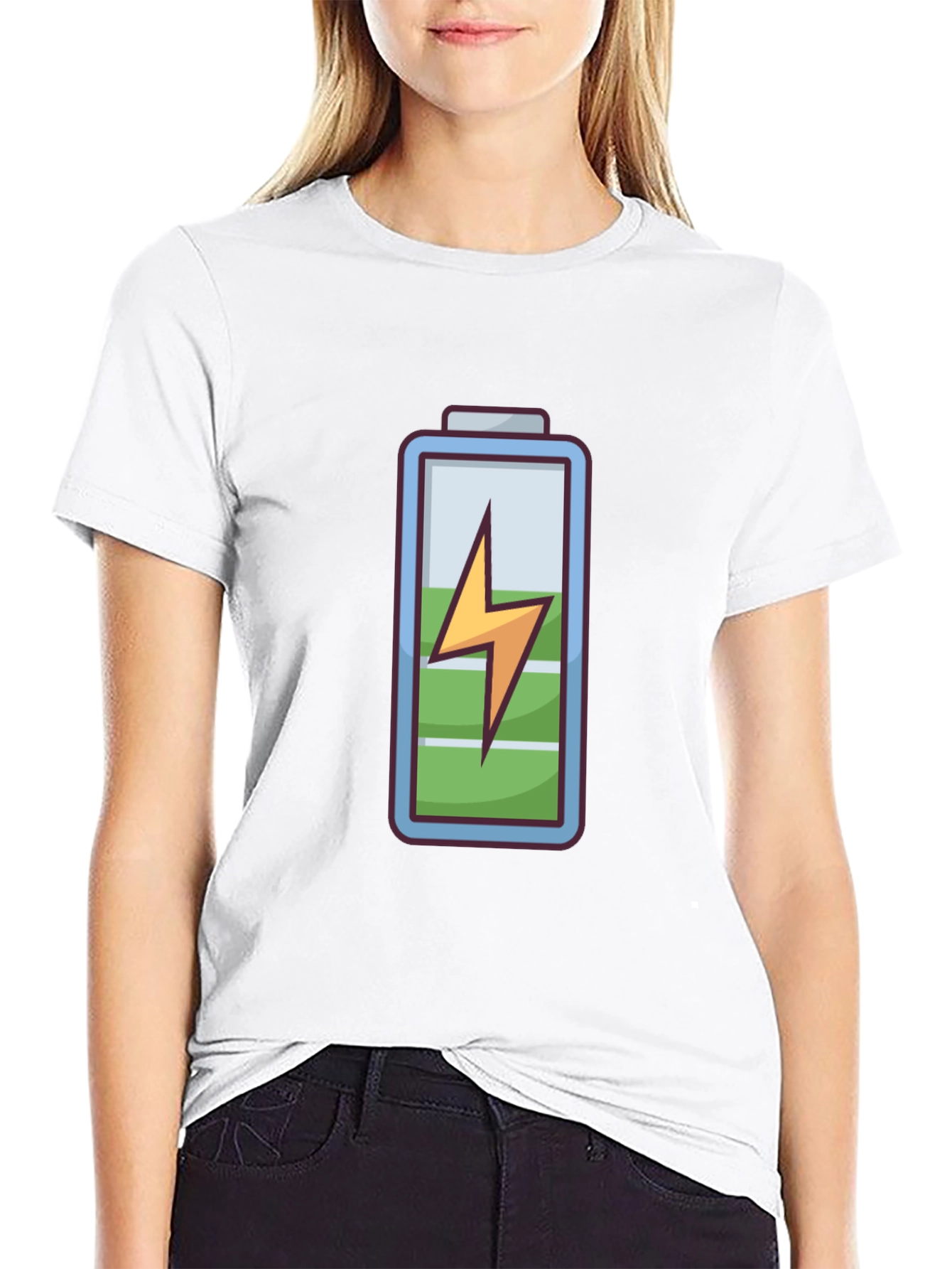 Charged Up Graphic Tee - Black Cotton T-Shirt