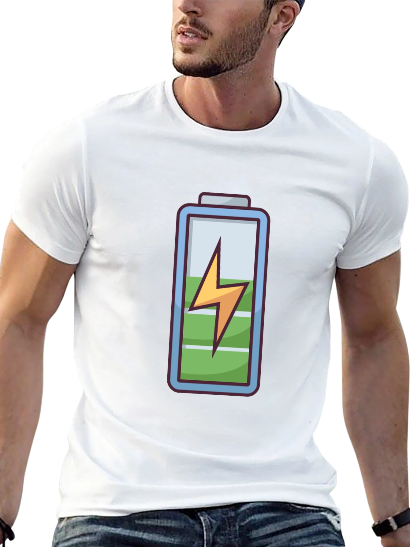 Charged Up Graphic Tee - Black Cotton T-Shirt