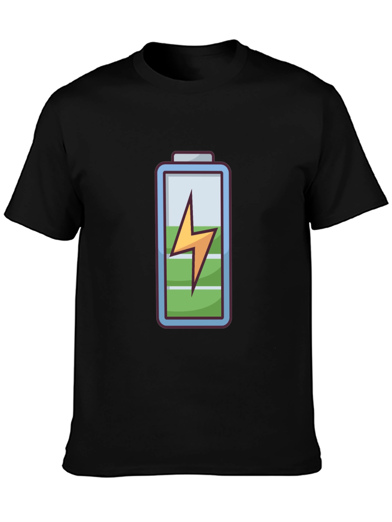 Charged Up Graphic Tee - Black Cotton T-Shirt