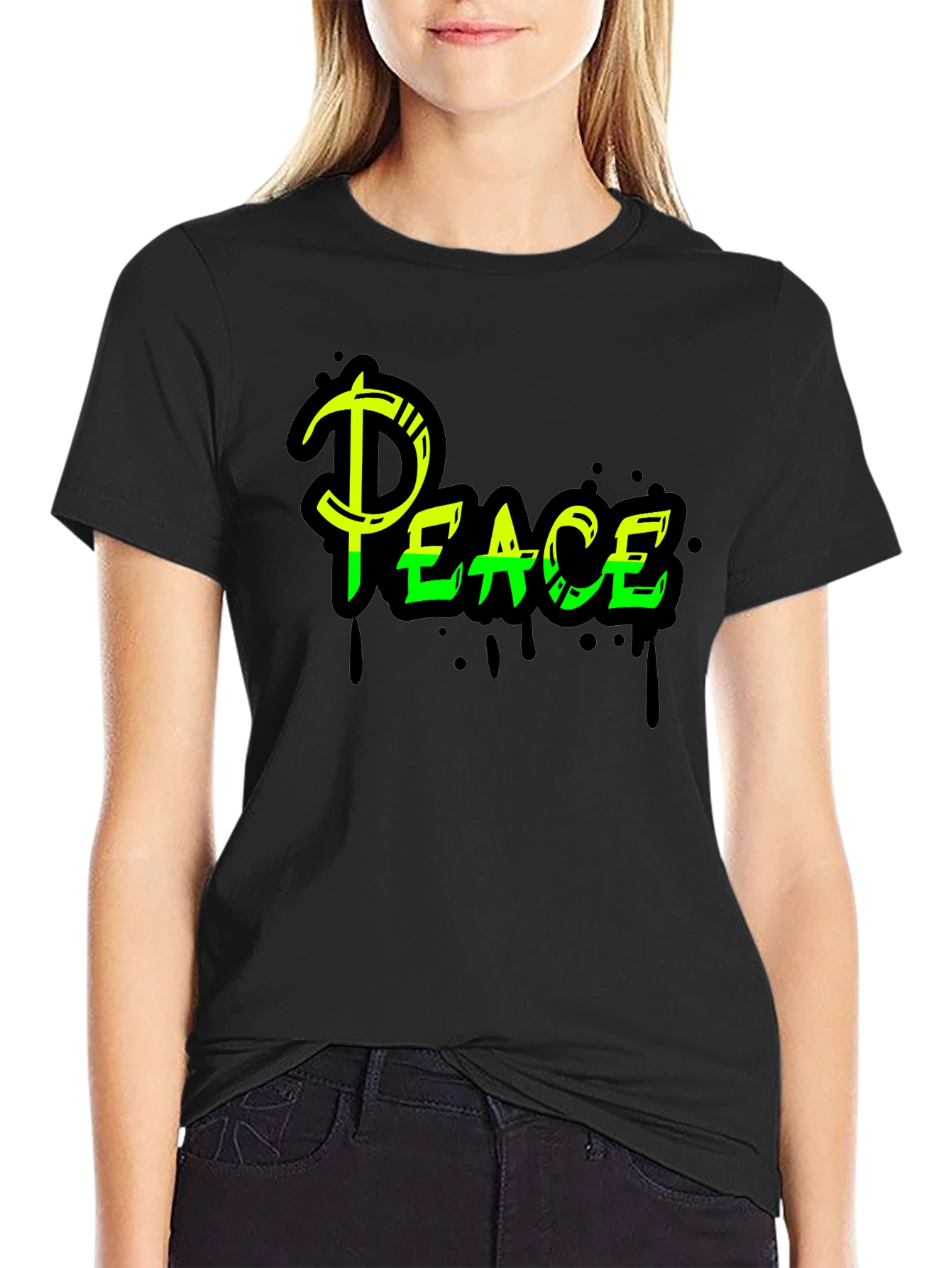 Peace Graphic Tee - Black Streetwear Style