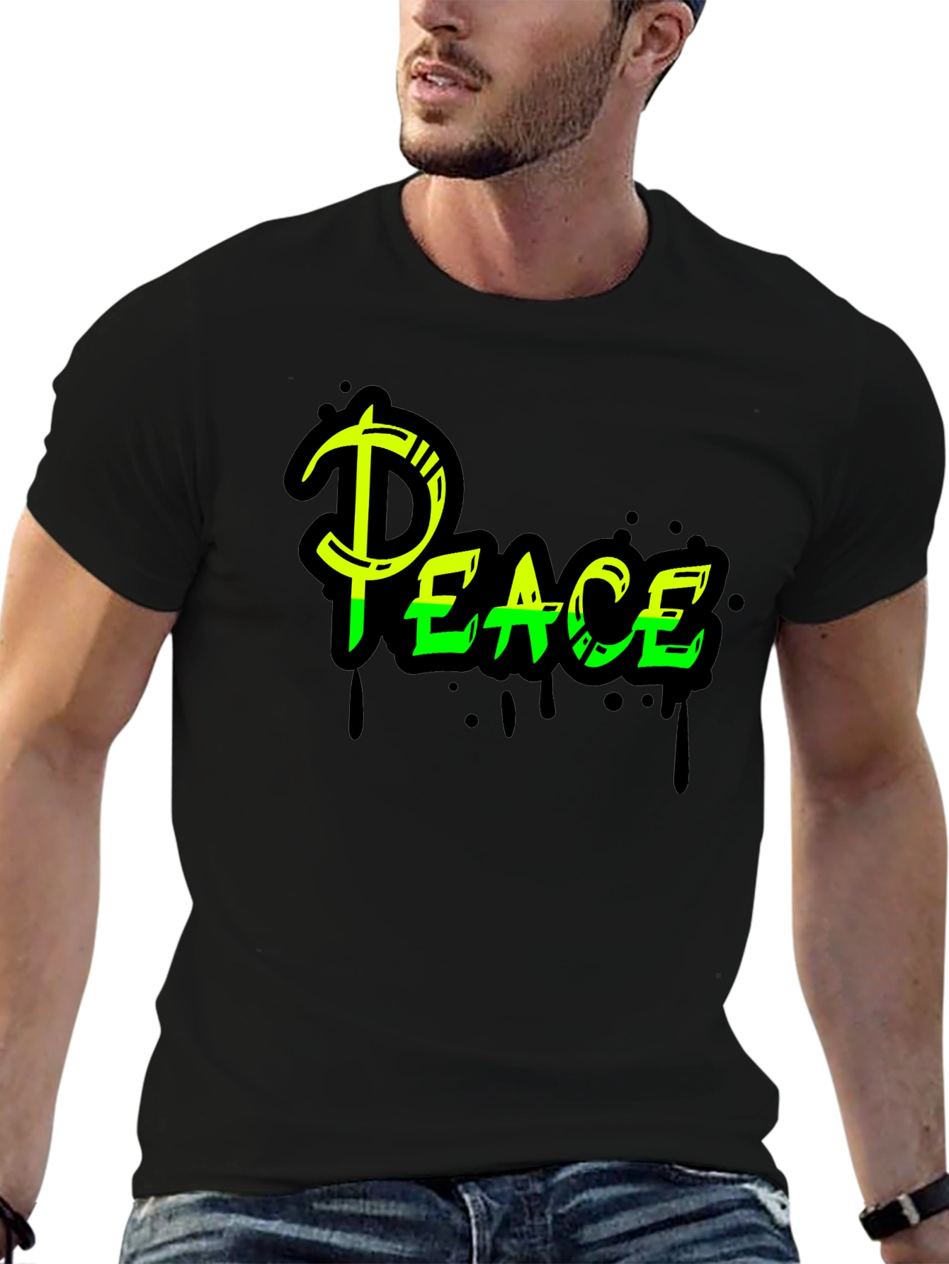 Peace Graphic Tee - Black Streetwear Style