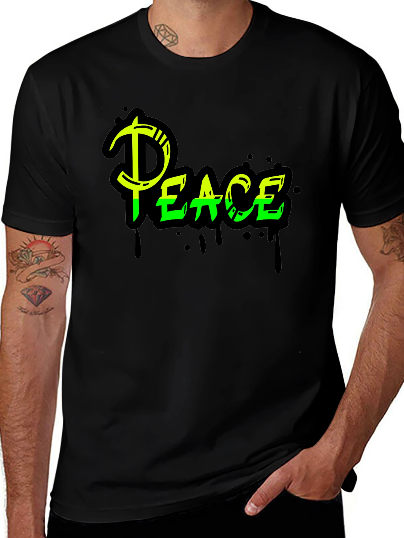 Peace Graphic Tee - Black Streetwear Style