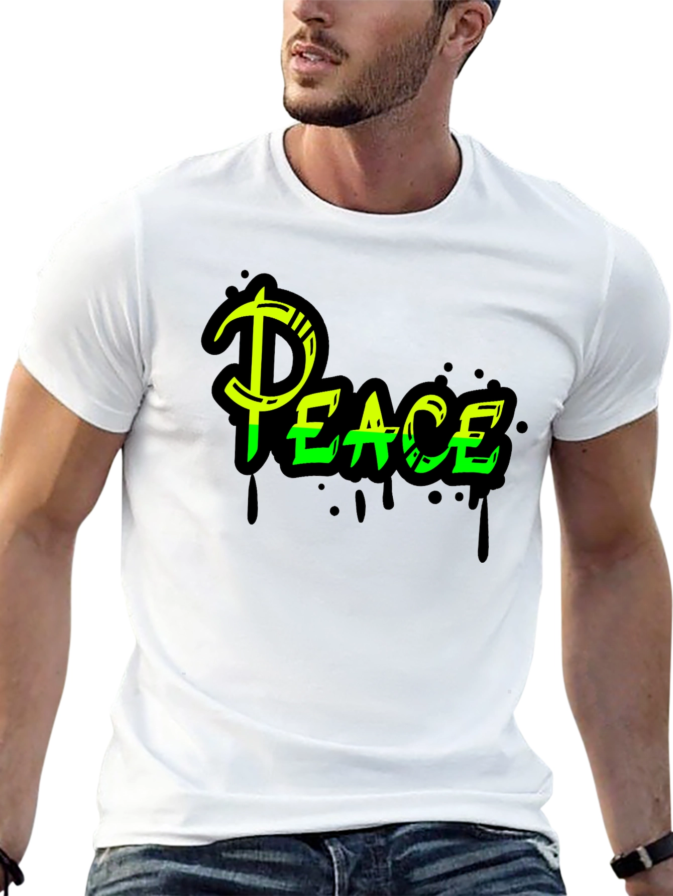 Peace Graphic Tee - Black Streetwear Style