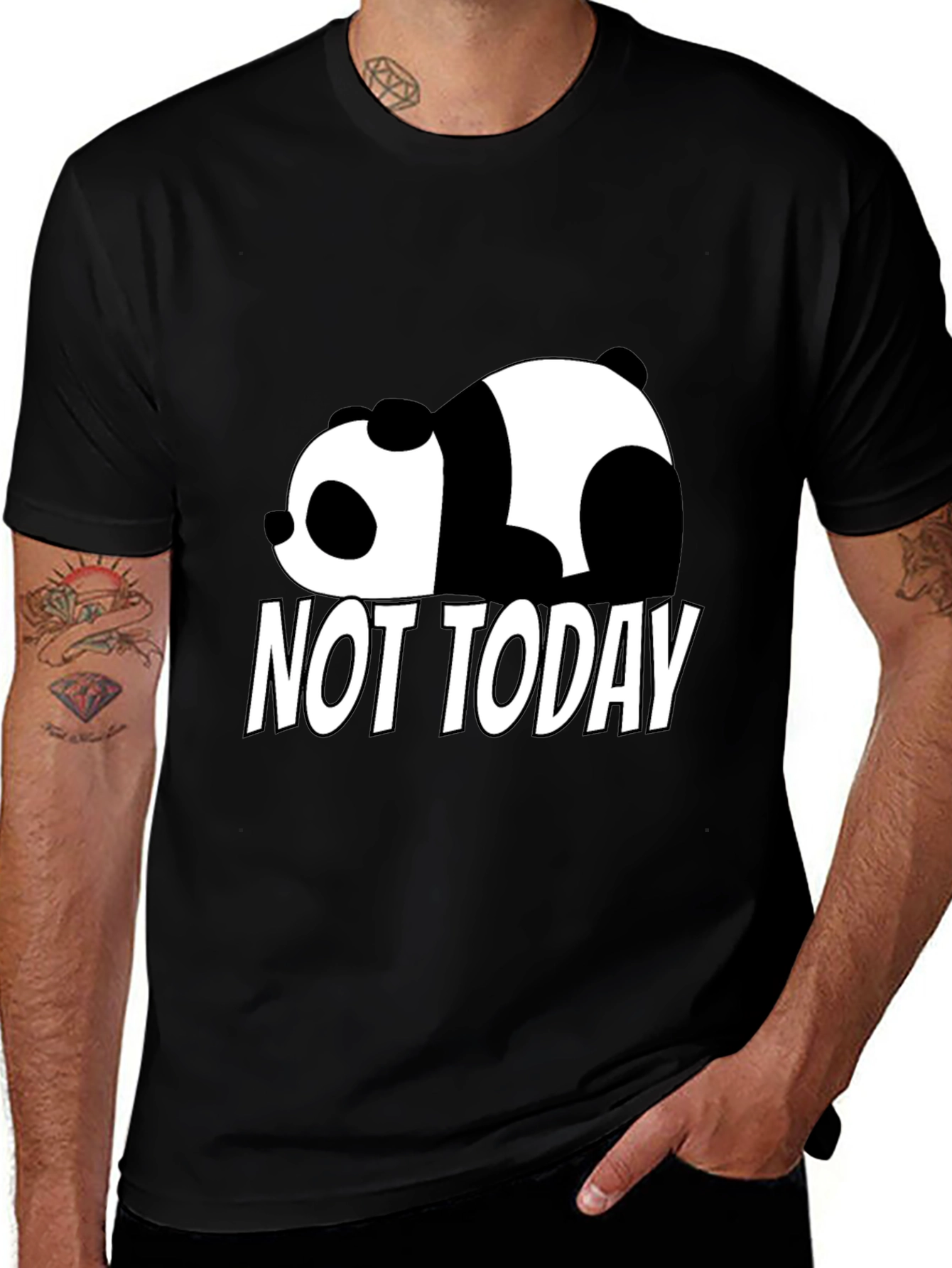 Lazy Panda Not Today Graphic T-Shirt