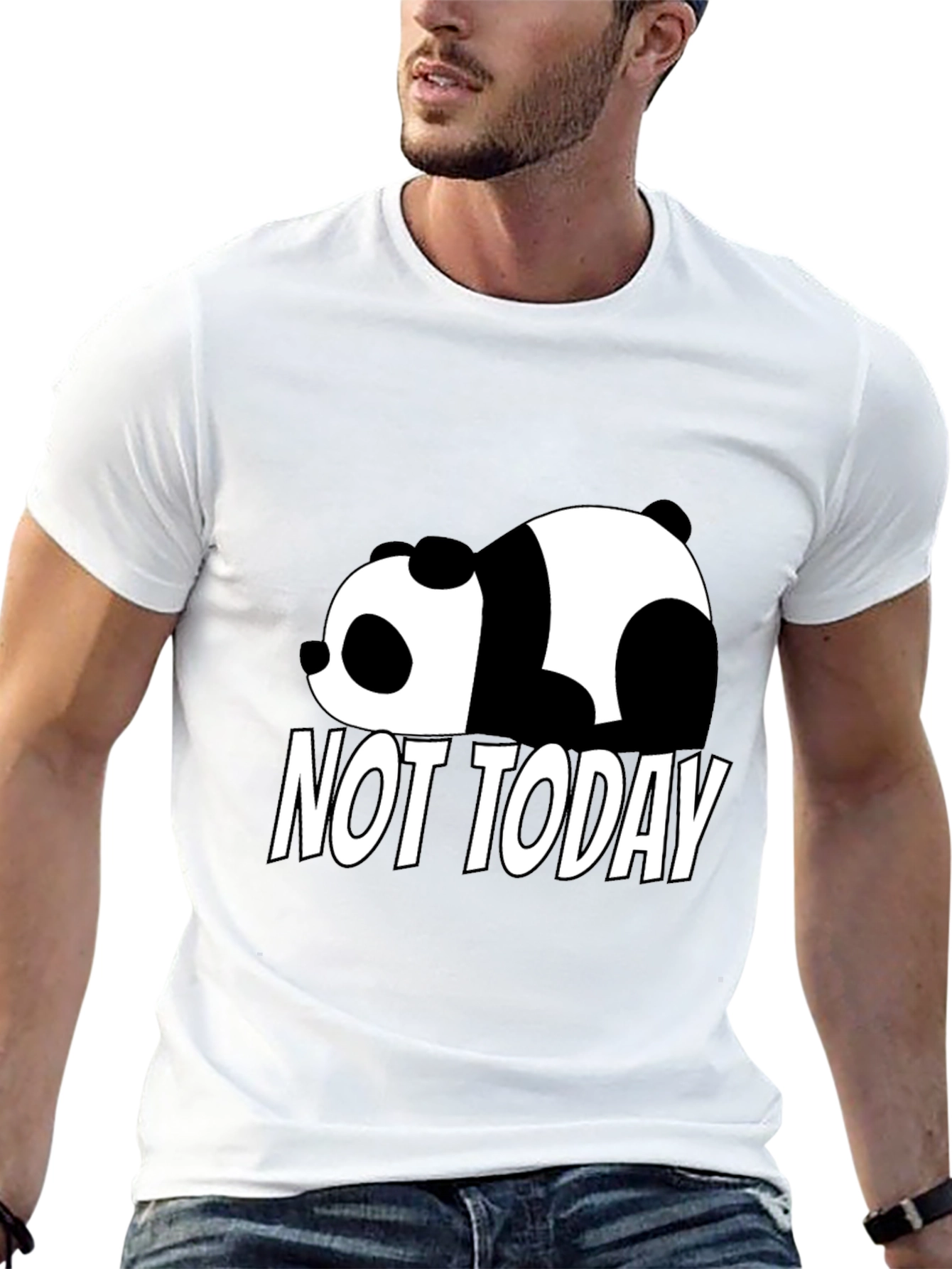 Lazy Panda Not Today Graphic T-Shirt