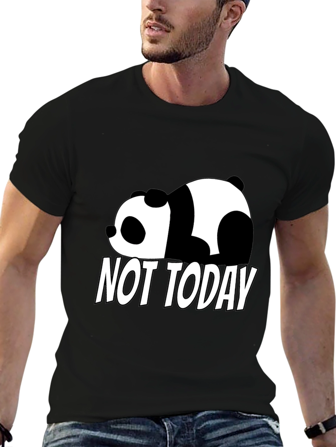 Lazy Panda Not Today Graphic T-Shirt