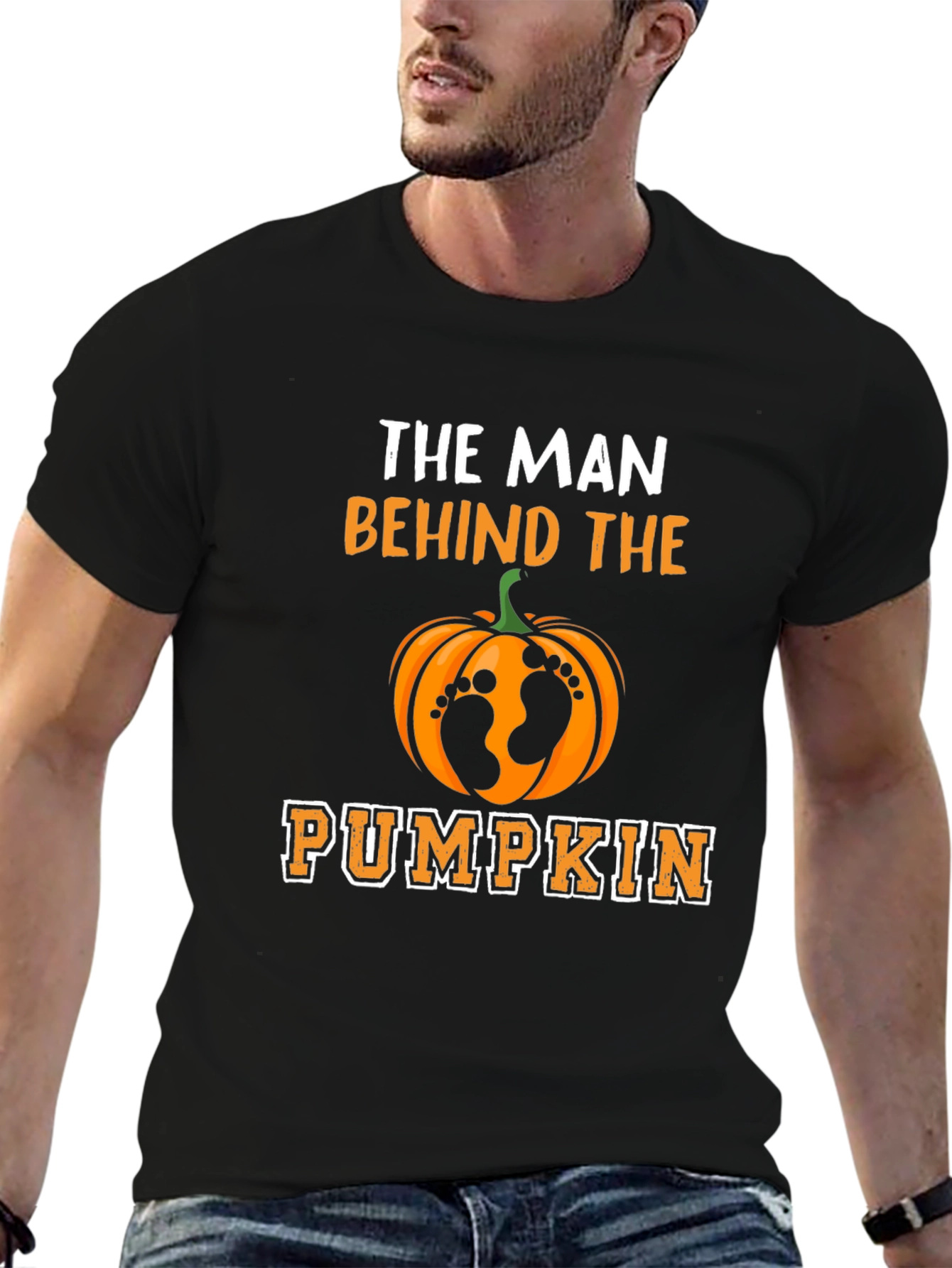 Man Behind the Pumpkin T-Shirt - Halloween Dad Tee