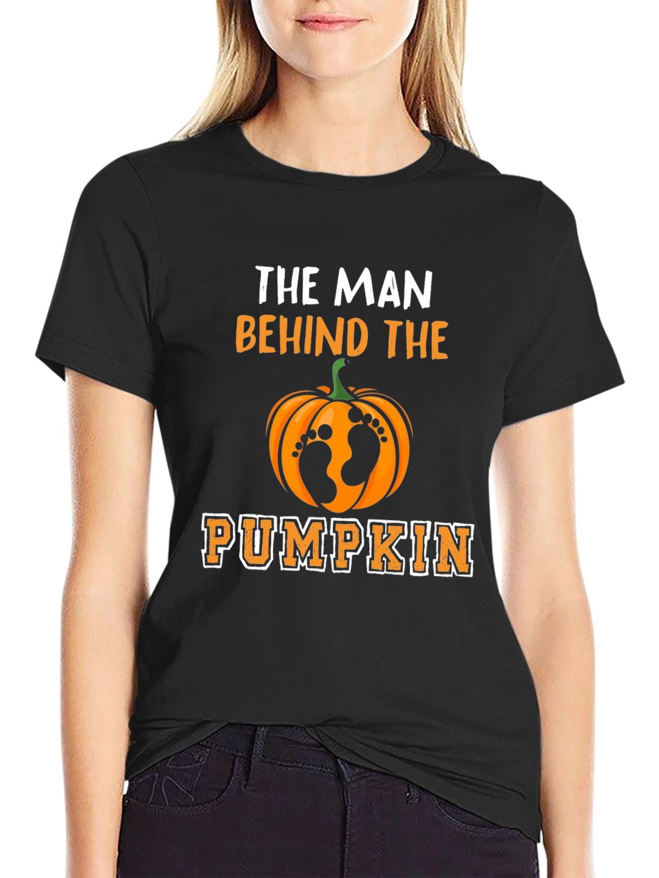 Man Behind the Pumpkin T-Shirt - Halloween Dad Tee