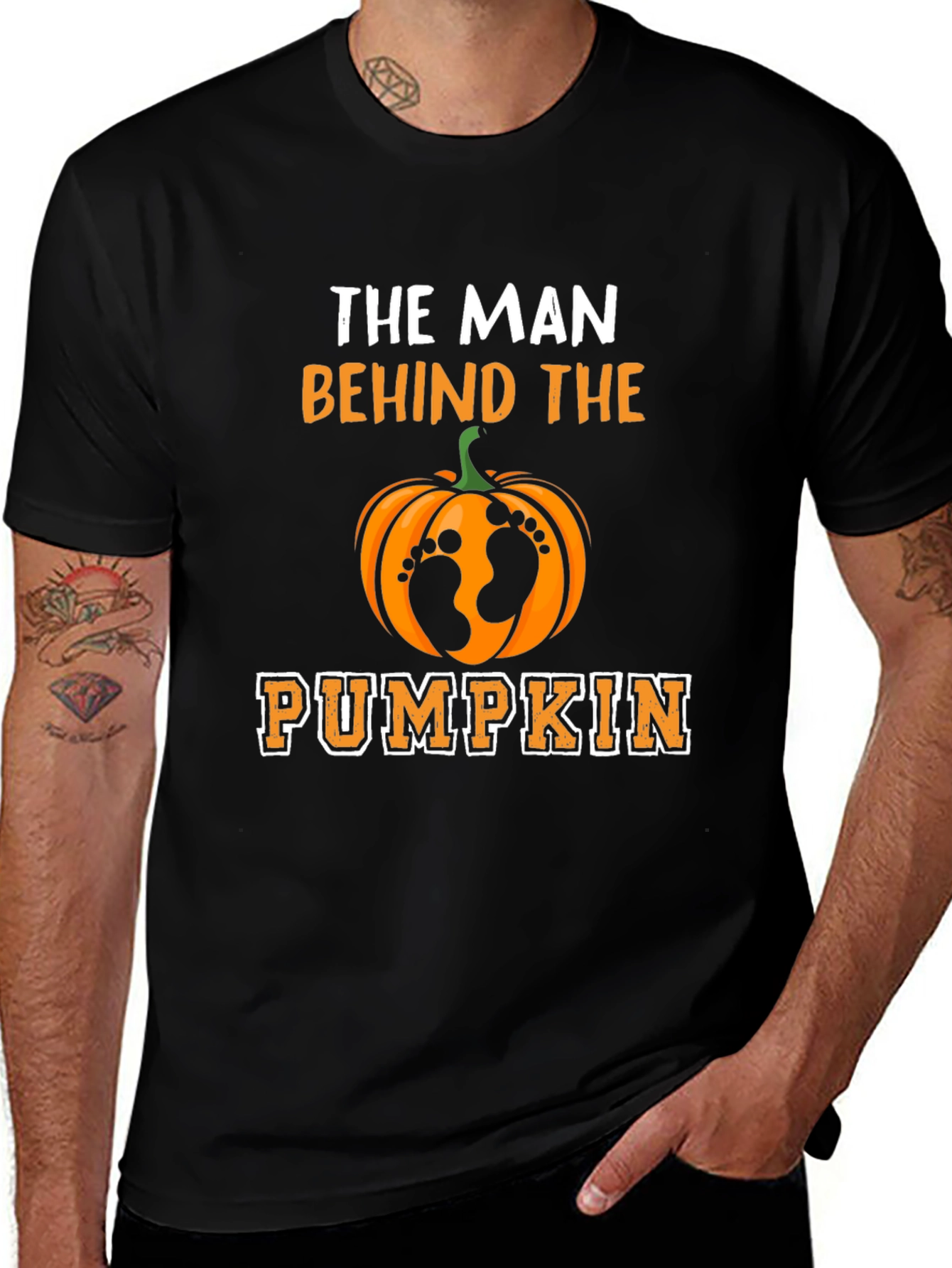 Man Behind the Pumpkin T-Shirt - Halloween Dad Tee