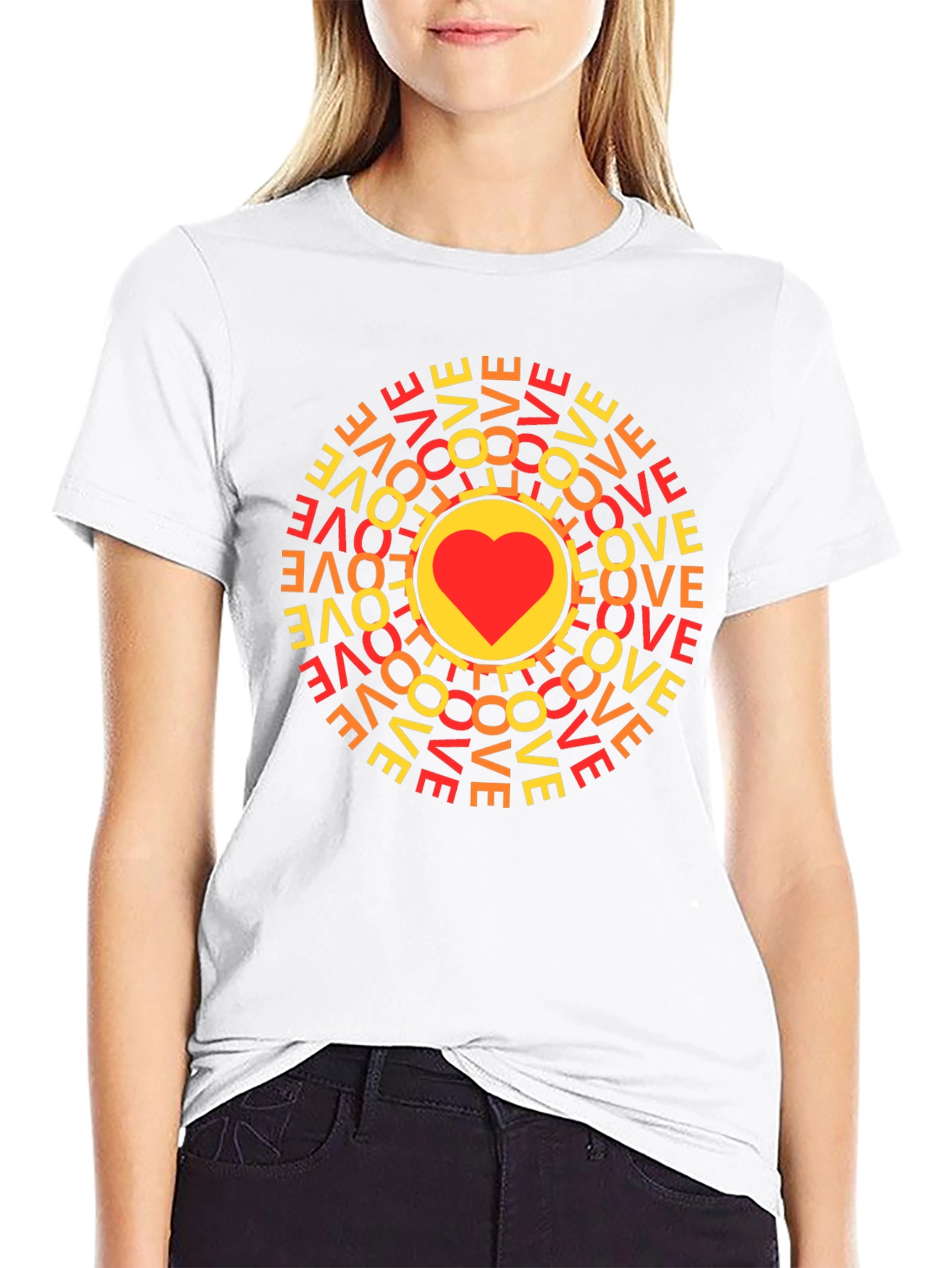 Love Circle Graphic Tee - Trendy Casual Top