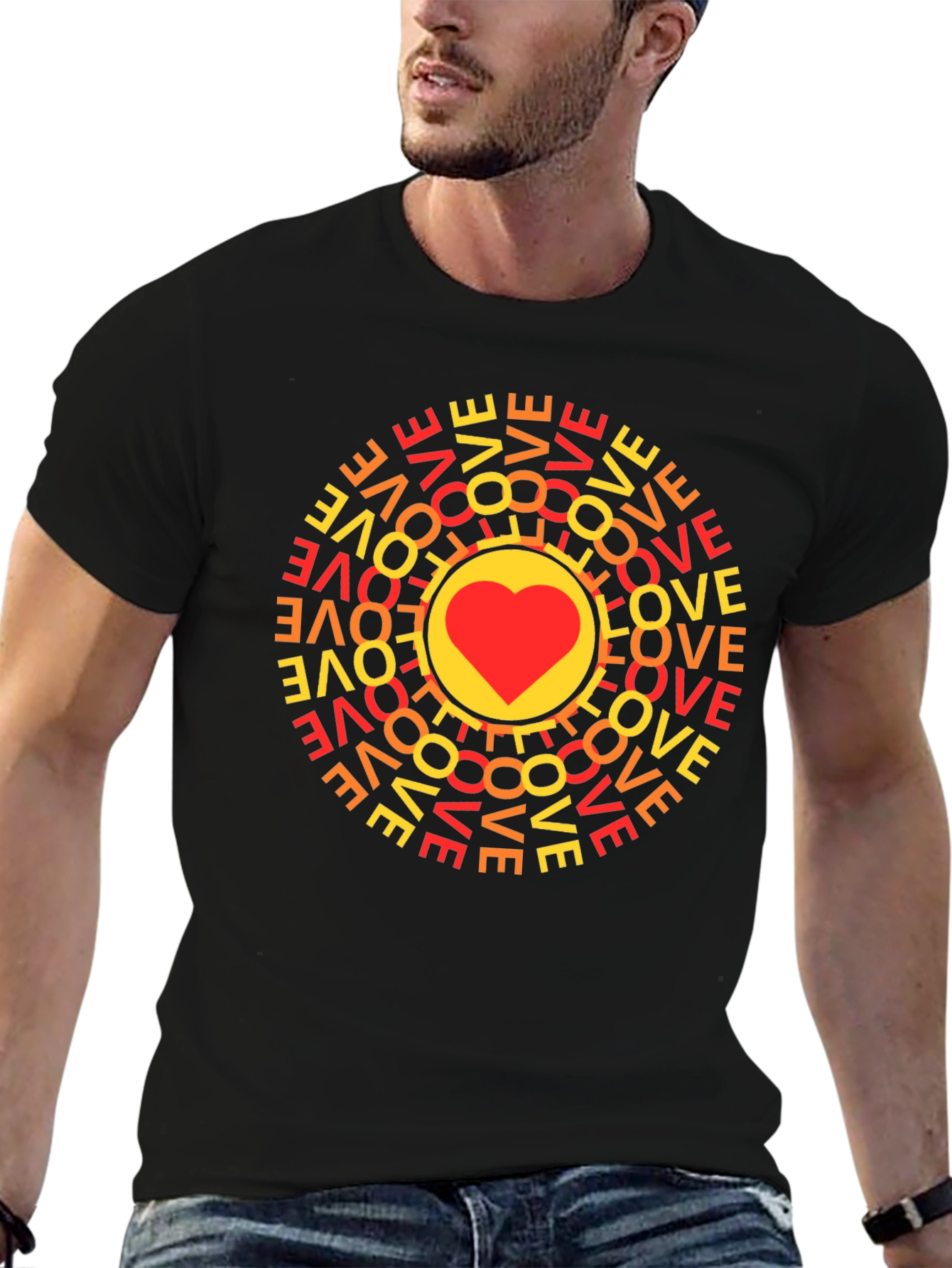 Love Circle Graphic Tee - Trendy Casual Top