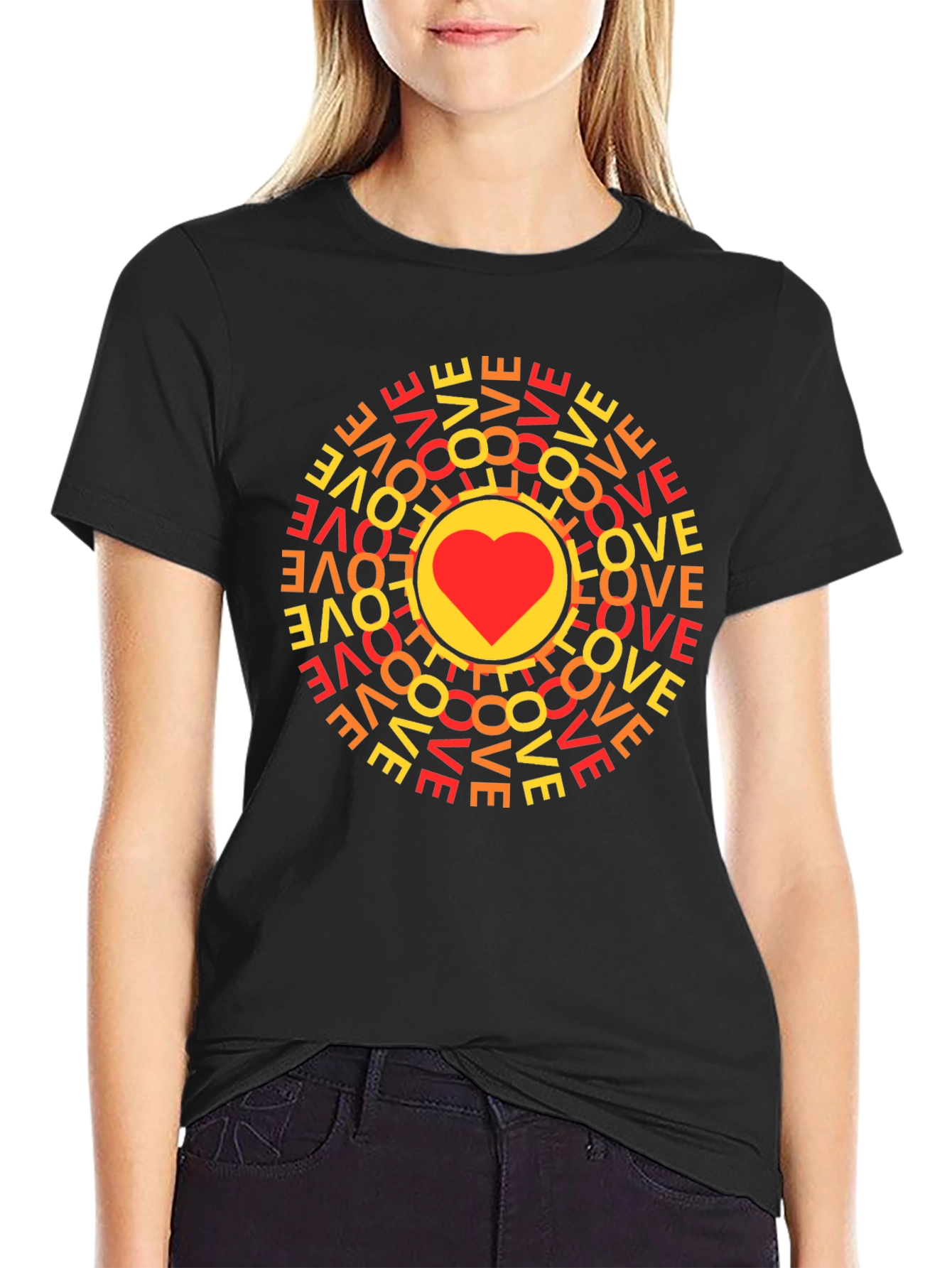 Love Circle Graphic Tee - Trendy Casual Top