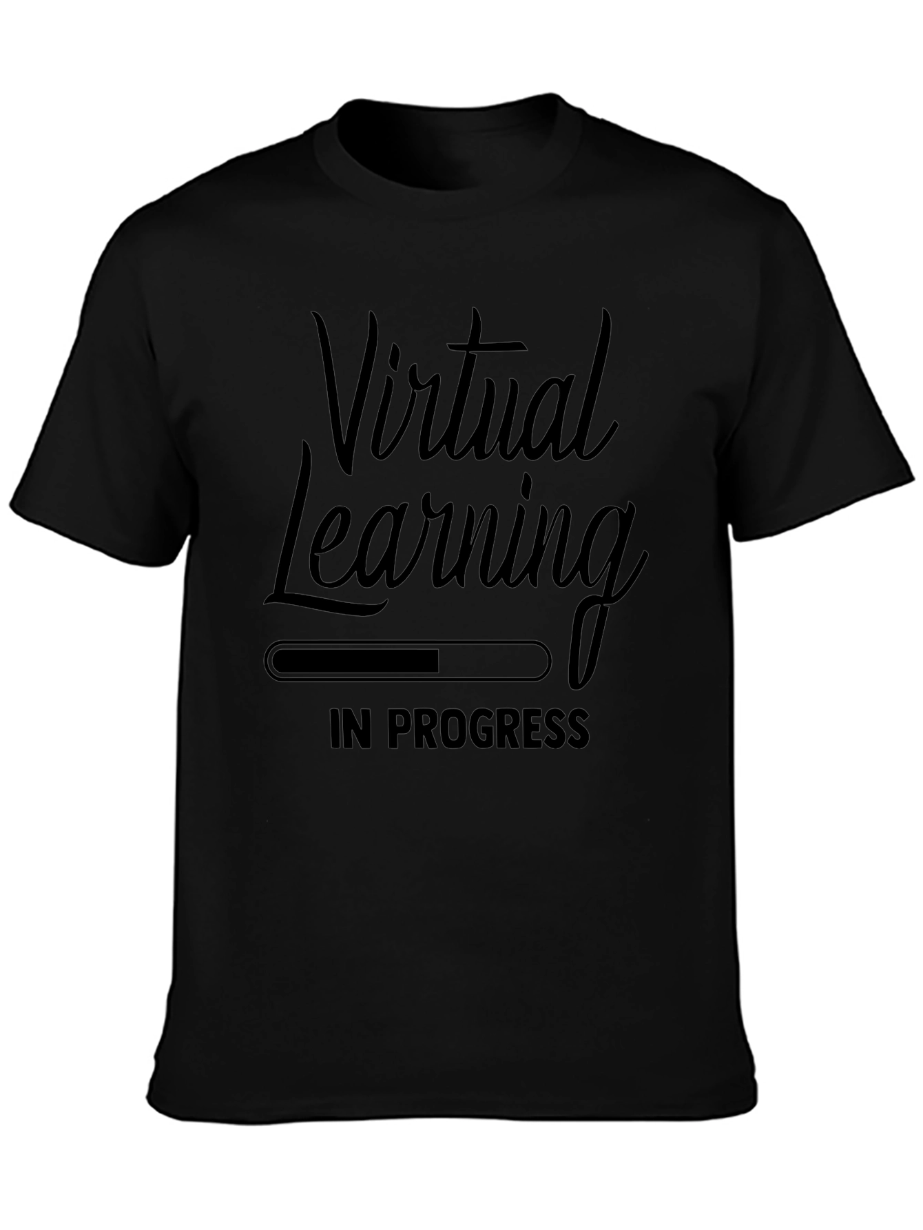Virtual Learning In Progress Black T-Shirt