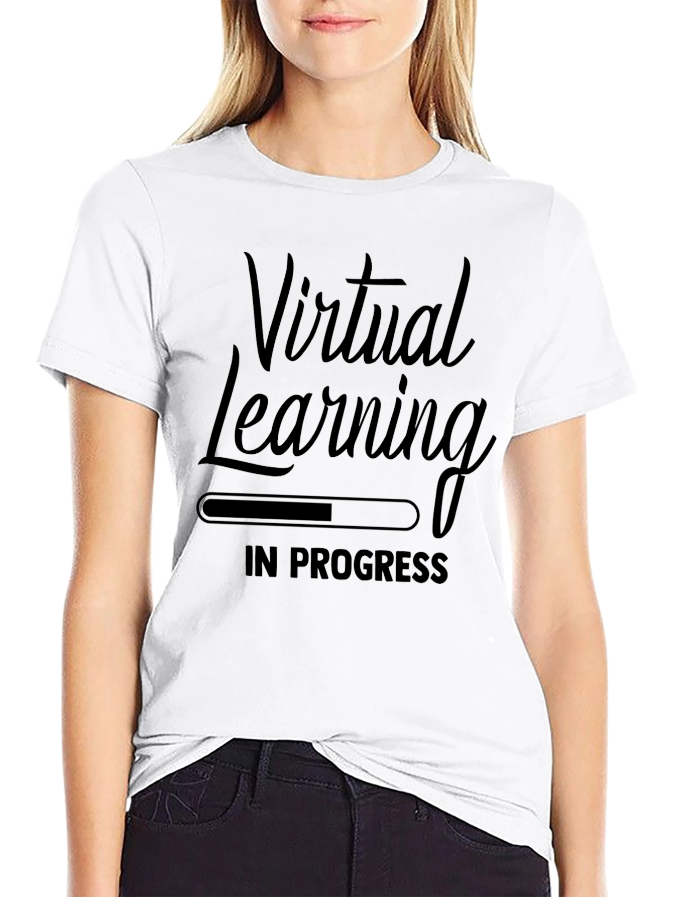 Virtual Learning In Progress Black T-Shirt