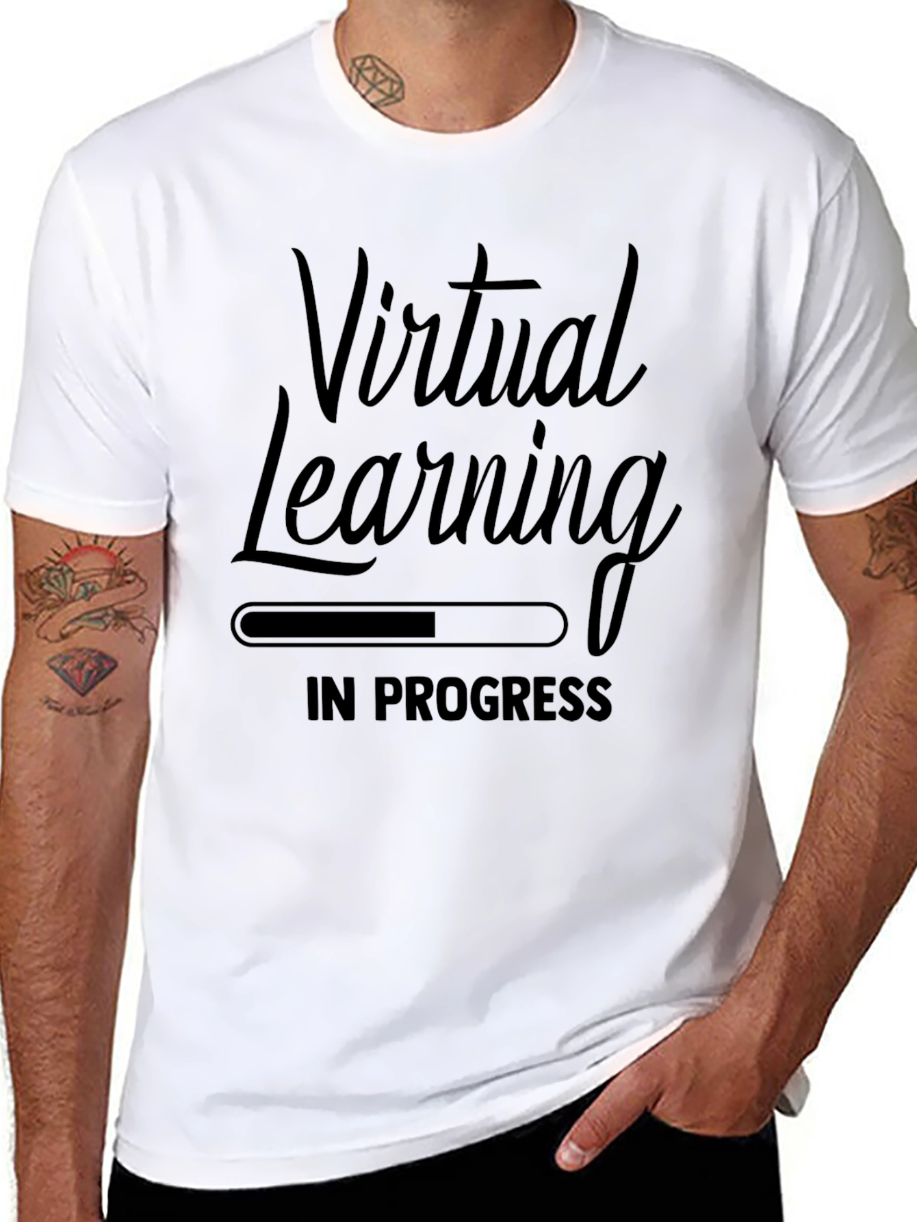 Virtual Learning In Progress Black T-Shirt