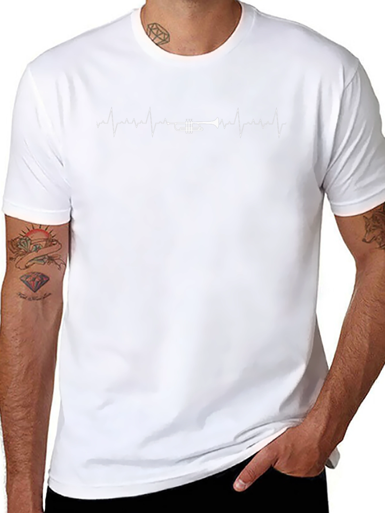 Trumpet Heartbeat Graphic T-Shirt - Musician Tee