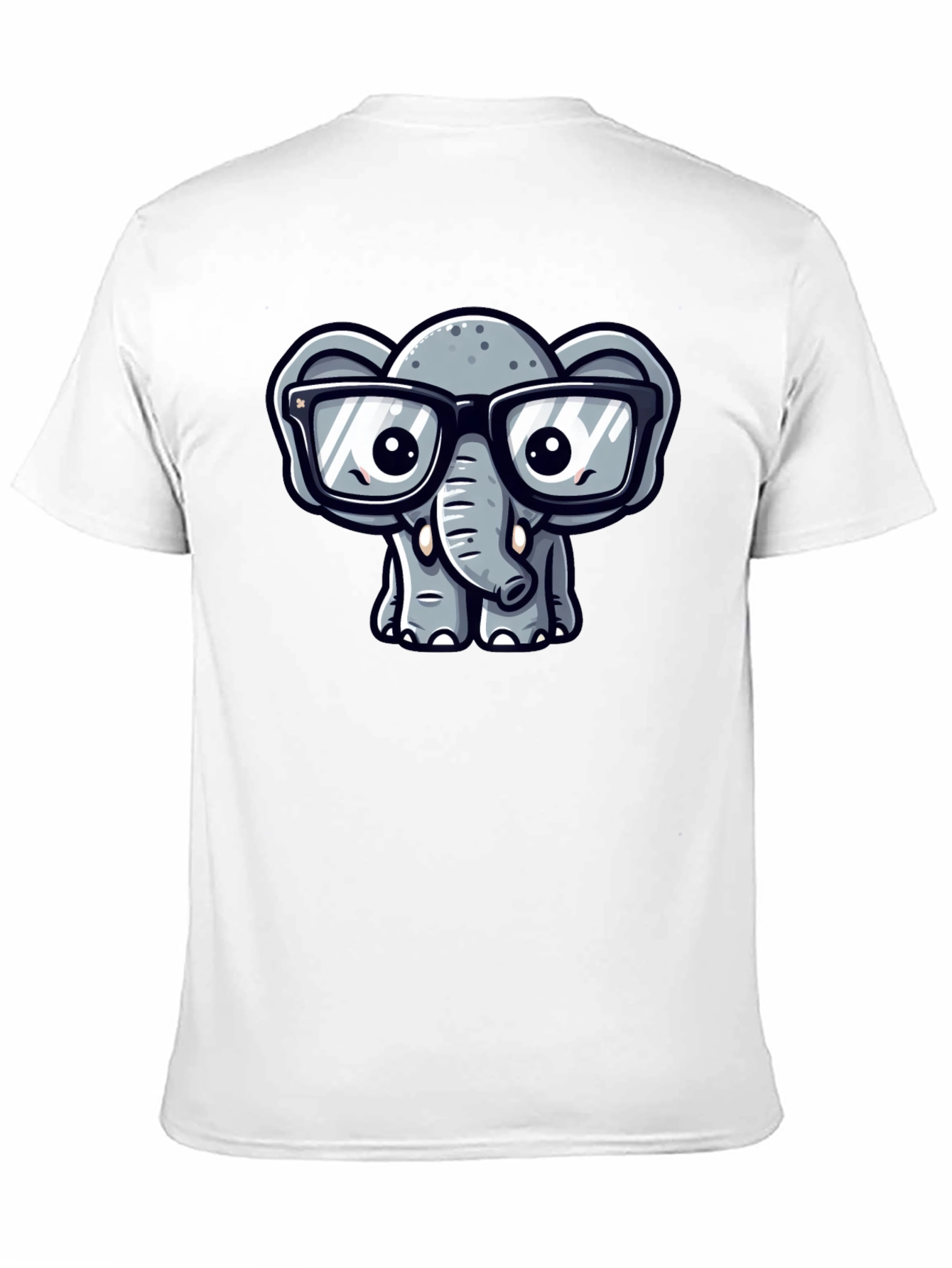 Nerdy Elephant T-Shirt - Cute Cartoon Design