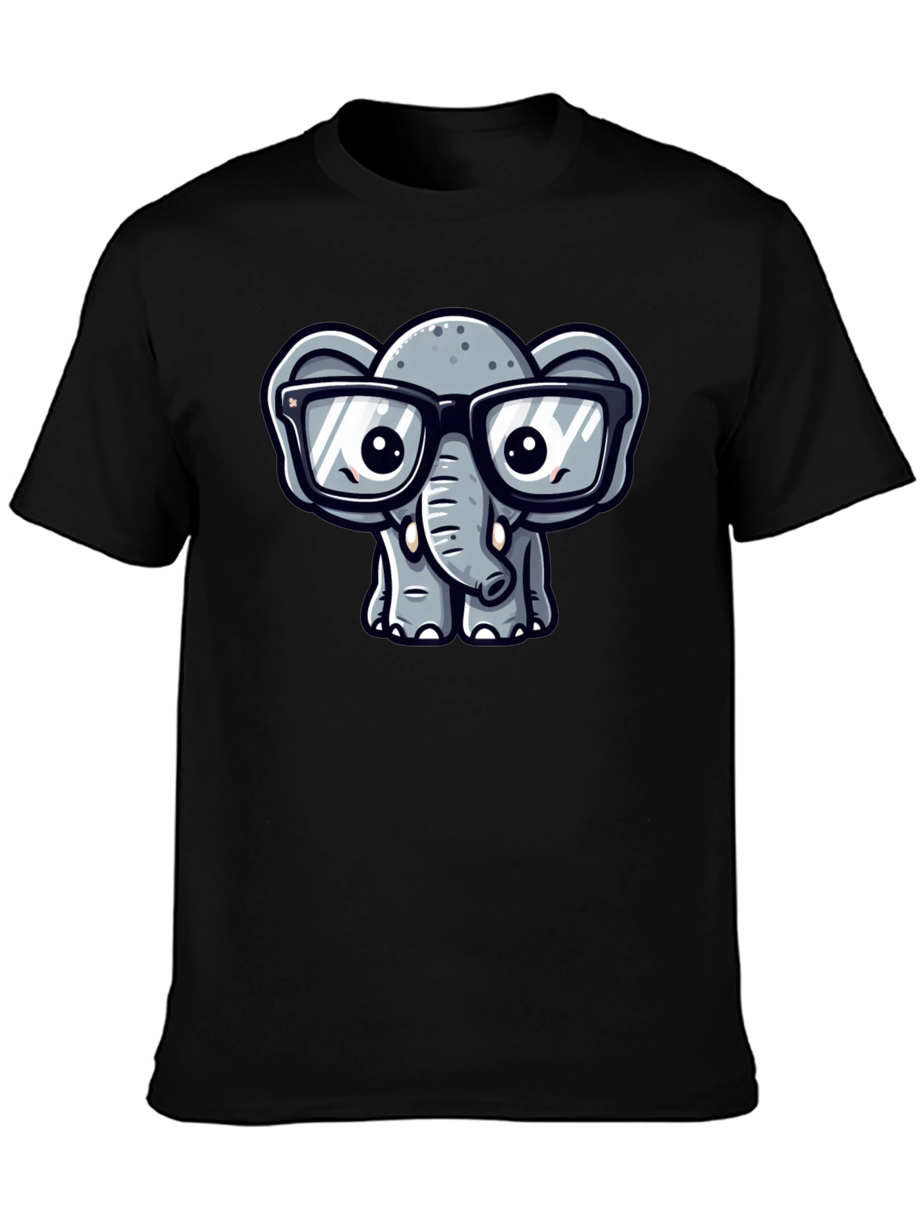Nerdy Elephant T-Shirt - Cute Cartoon Design