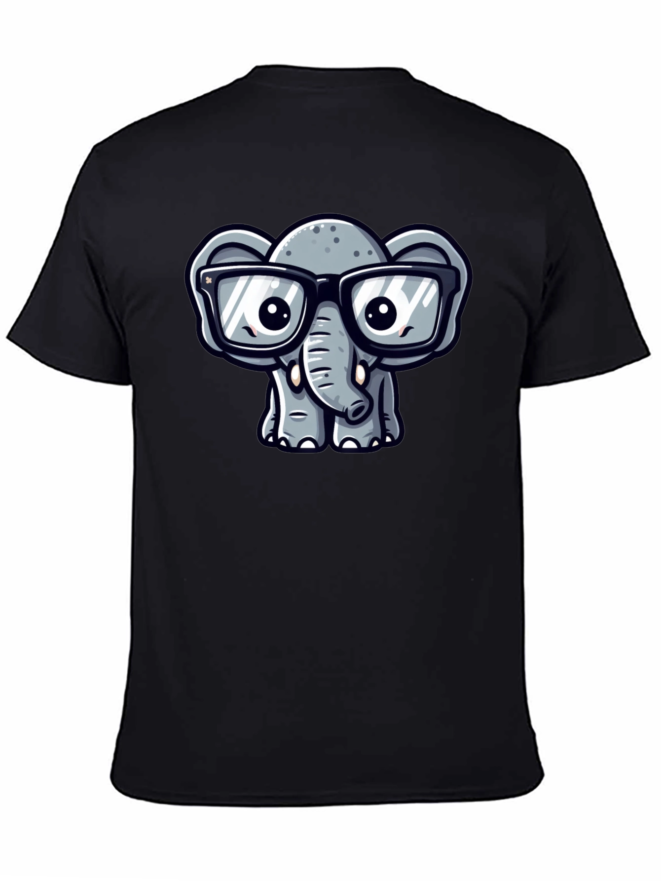 Nerdy Elephant T-Shirt - Cute Cartoon Design