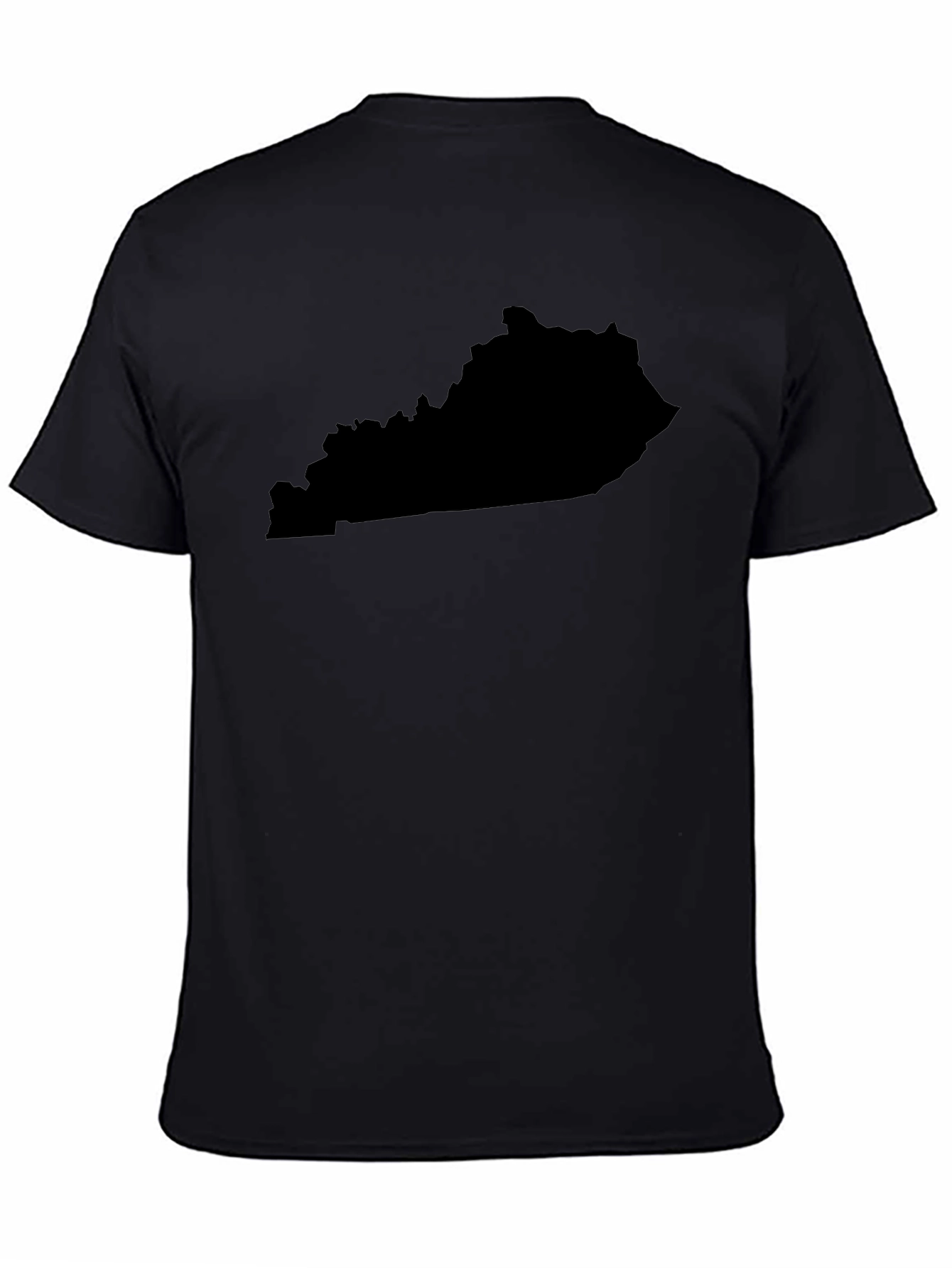Kentucky State Outline Black T-Shirt