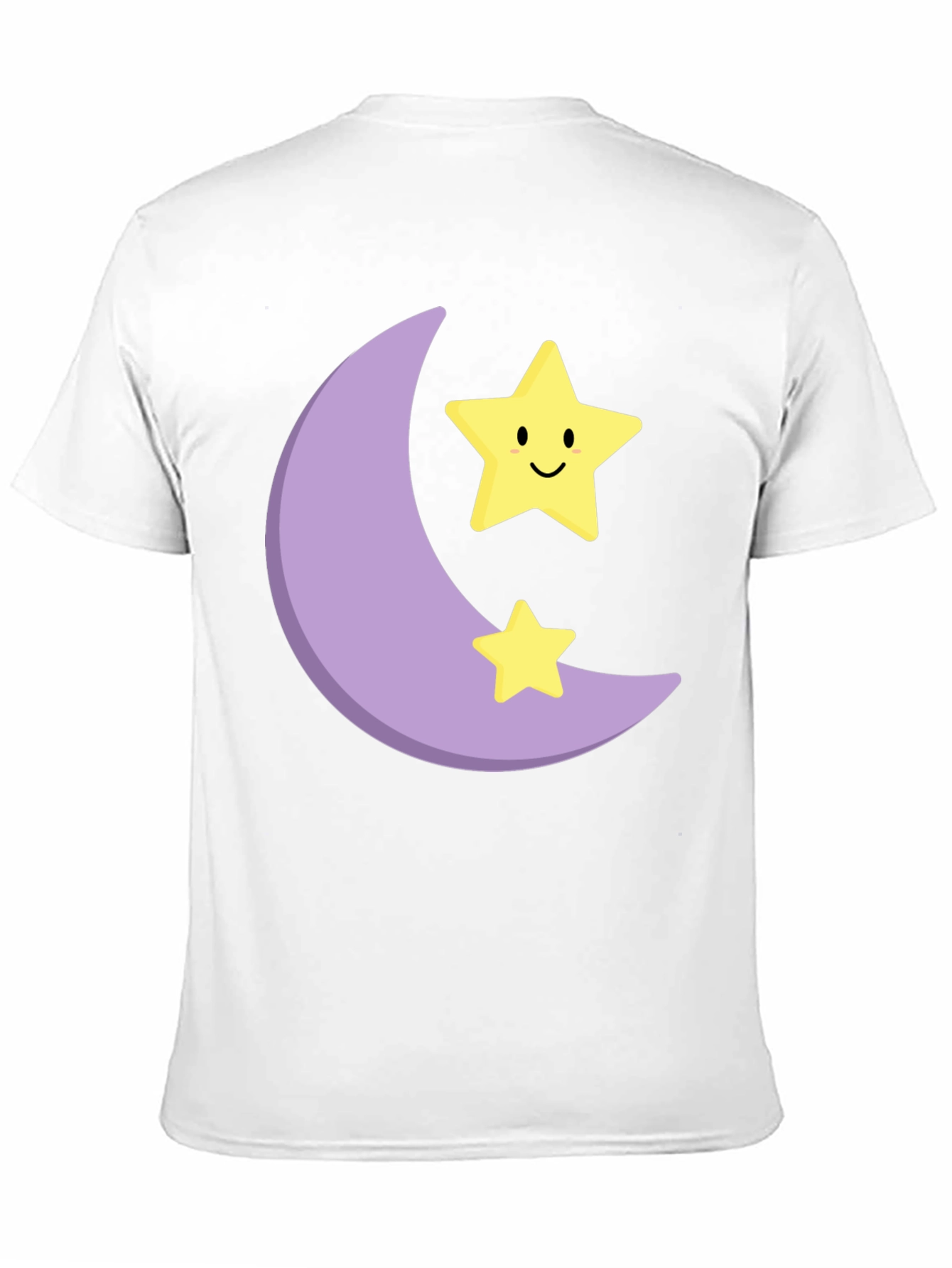 Cute Moon & Stars Graphic Black T-Shirt