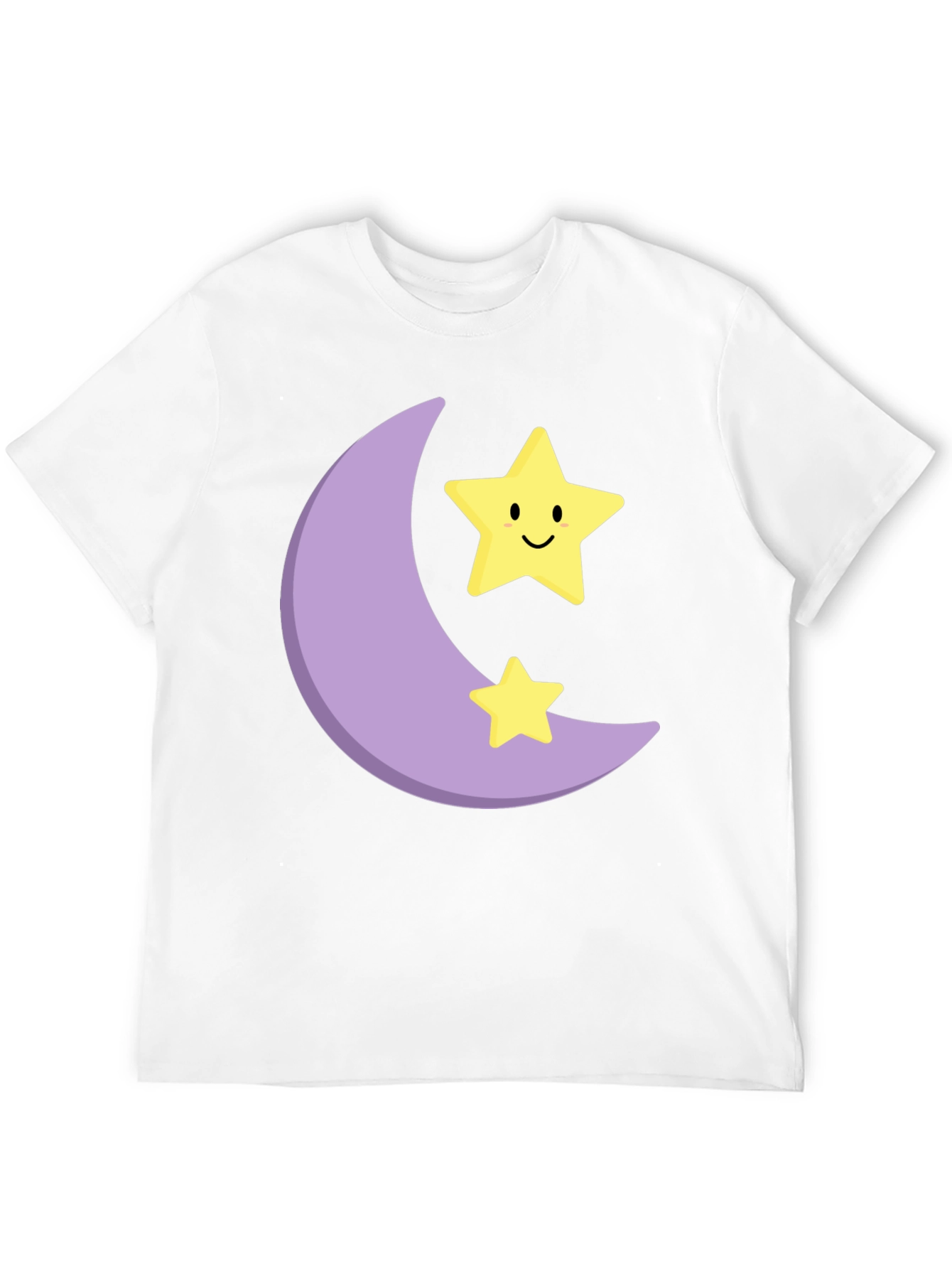 Cute Moon & Stars Graphic Black T-Shirt