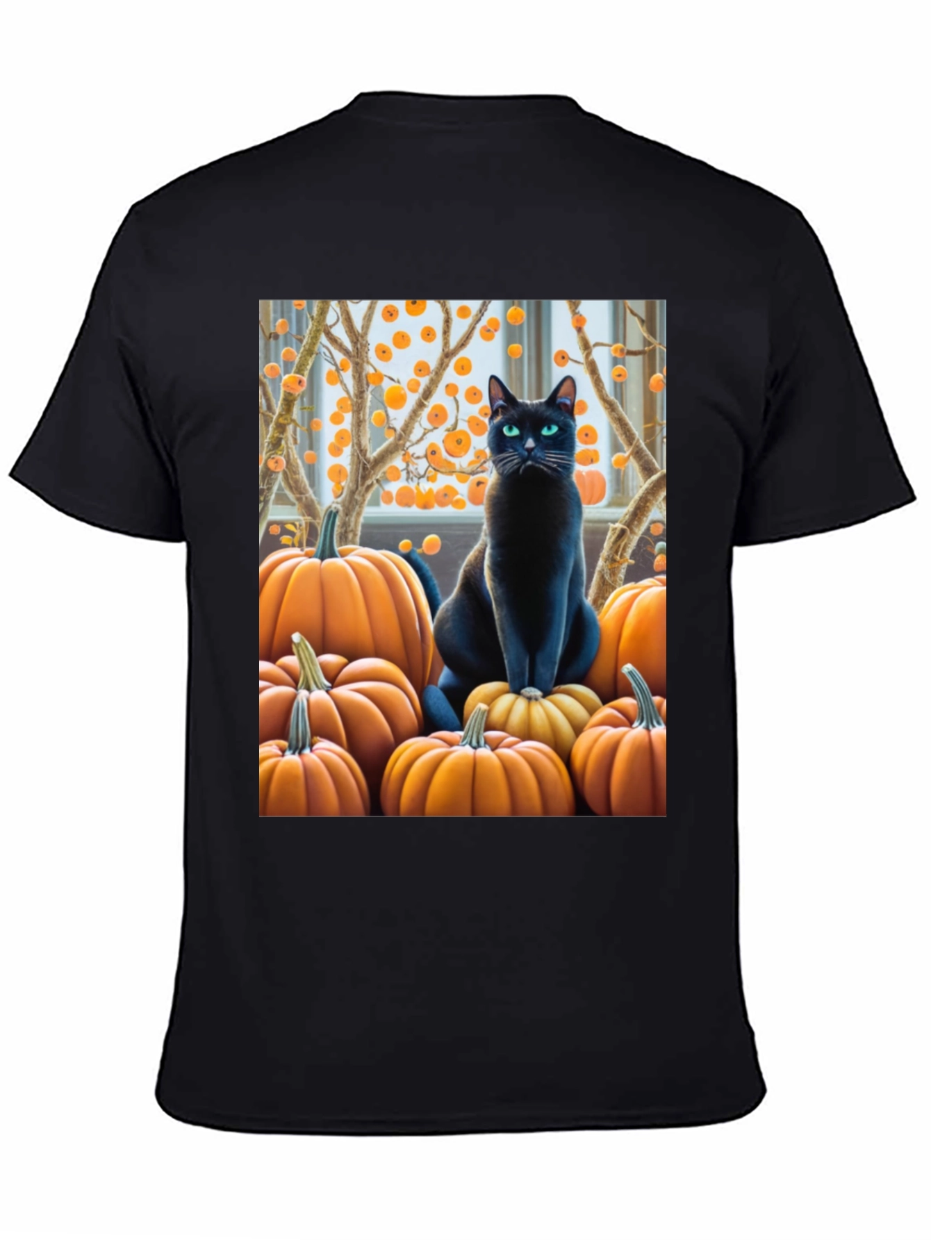 Halloween Cat & Pumpkin T-Shirt