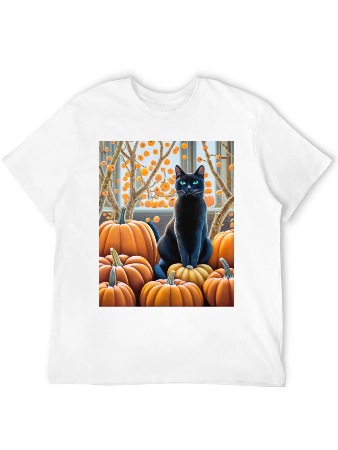 Halloween Cat & Pumpkin T-Shirt