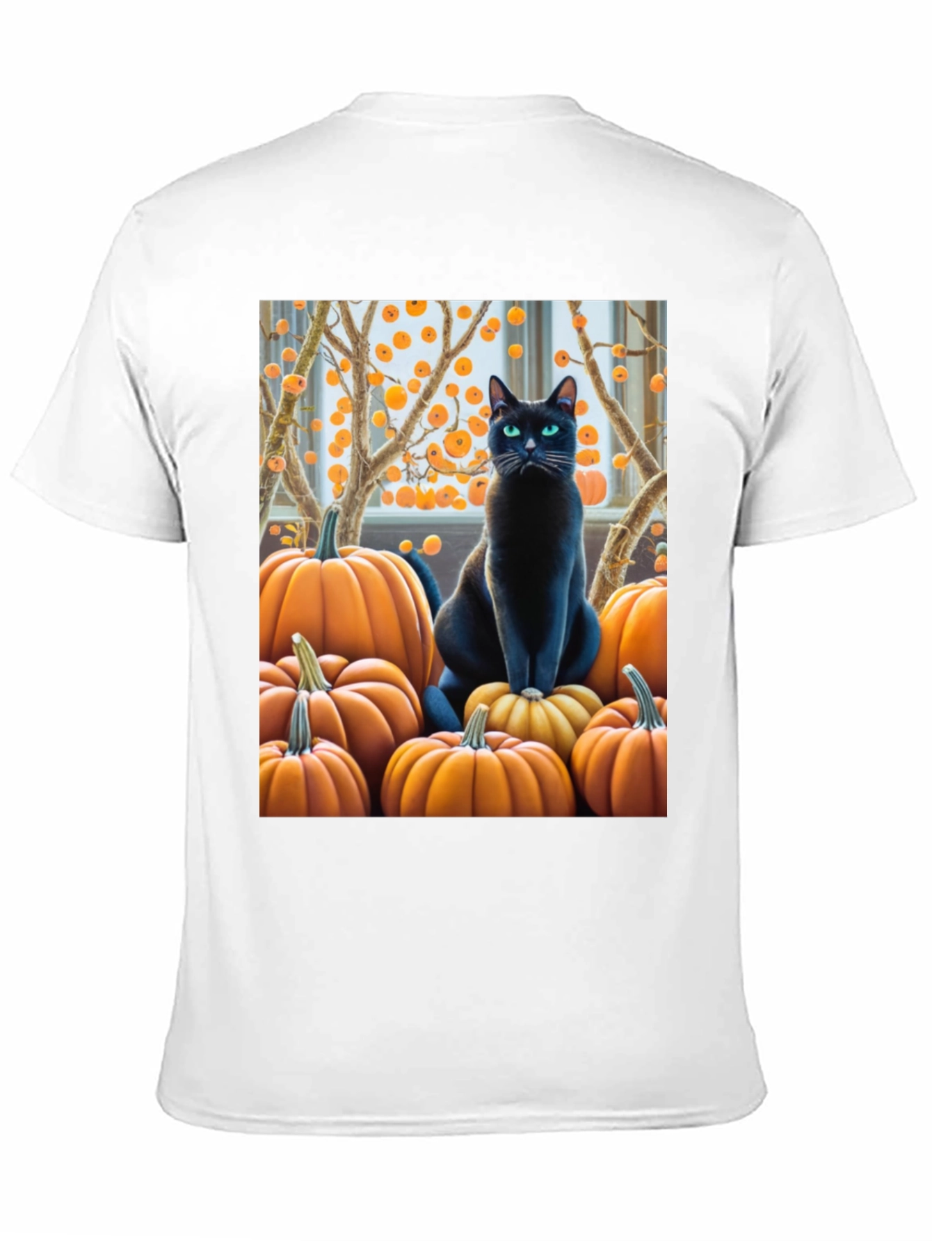 Halloween Cat & Pumpkin T-Shirt