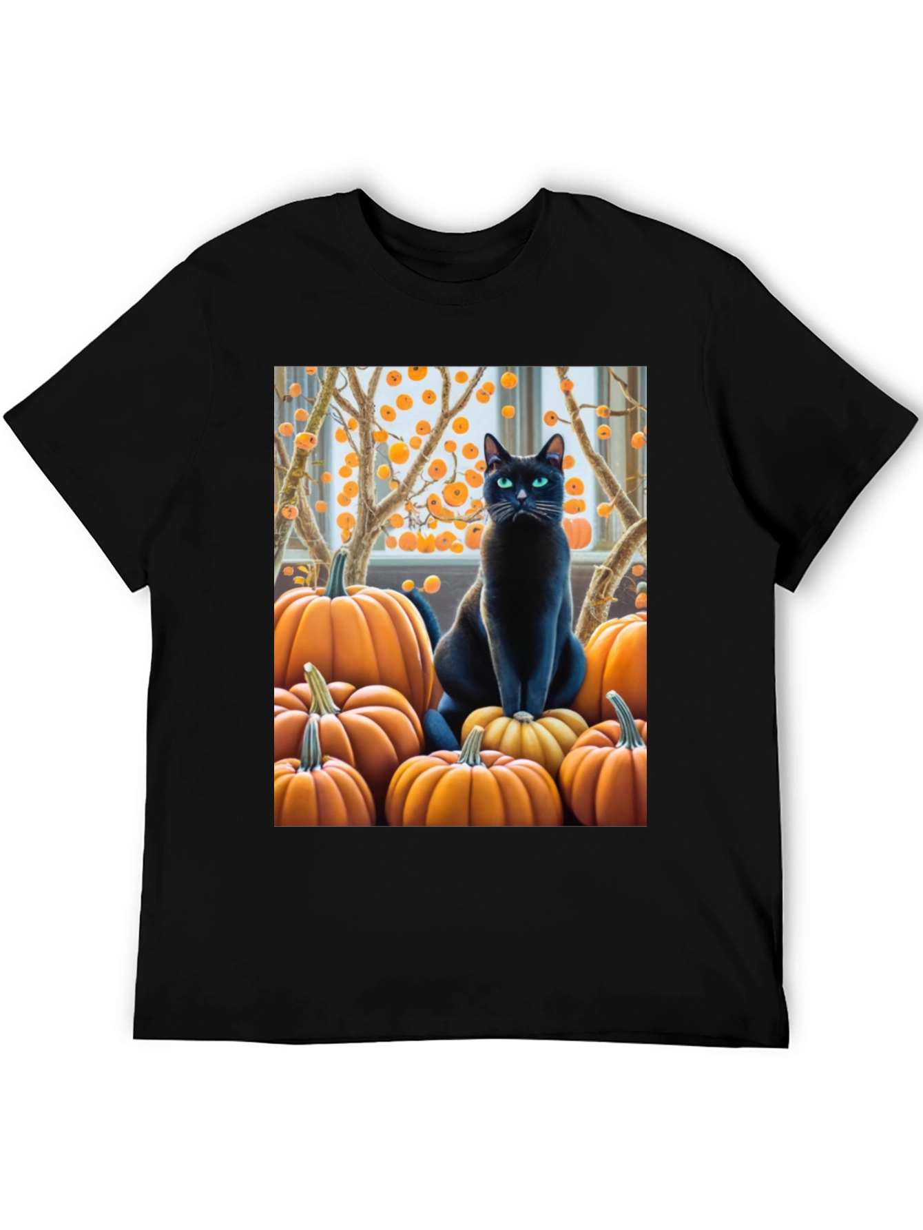 Halloween Cat & Pumpkin T-Shirt
